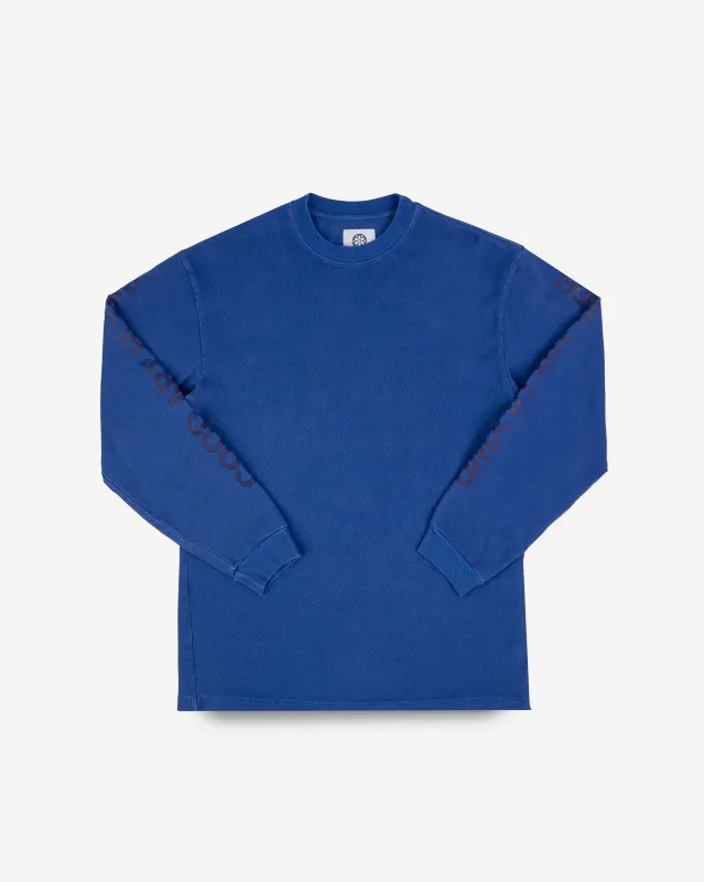 GOOD ART HLYWD Heavyweight Long Sleeve Crew Neck T-Shirt - Cobalt Blue made by Good Art Hlywd
