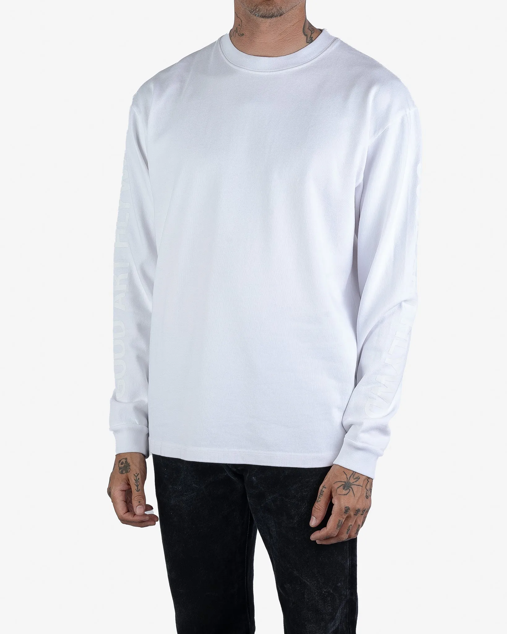 GOOD ART HLYWD Heavyweight Long Sleeve Crew Neck T-Shirt - Optic White sold by Iron Heart product image thumbnail 2