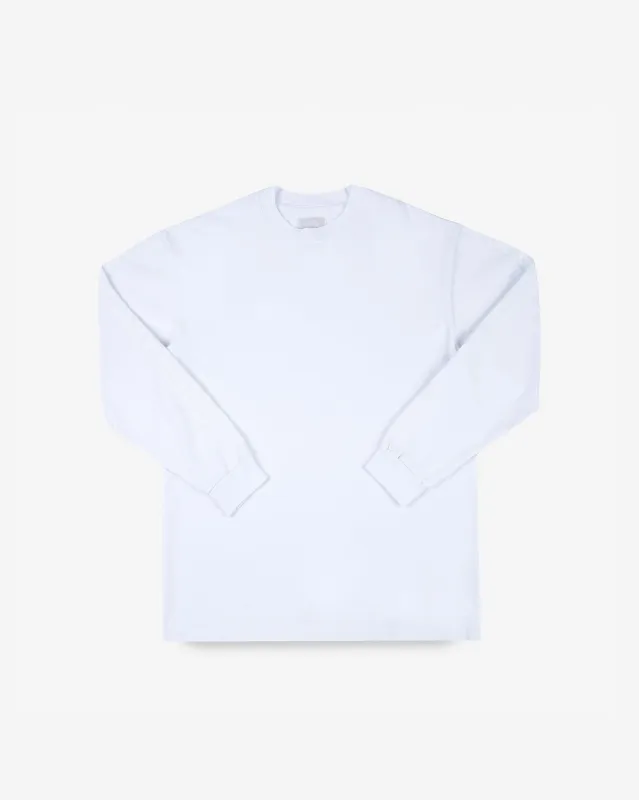 GOOD ART HLYWD Heavyweight Long Sleeve Crew Neck T-Shirt - Optic White sold by Iron Heart