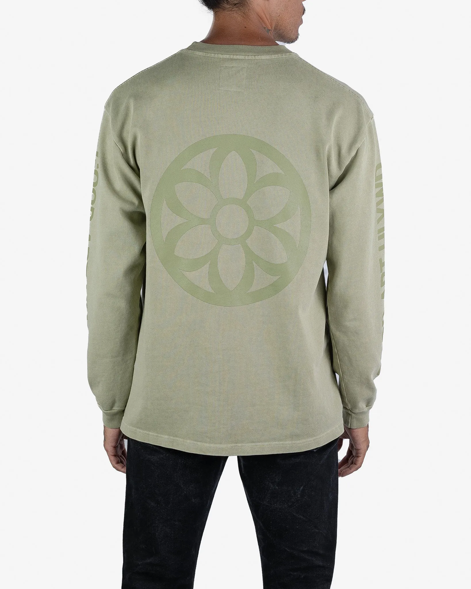 GOOD ART HLYWD Heavyweight Long Sleeve Crew Neck T-Shirt - Sage Green sold by Iron Heart product image thumbnail 3