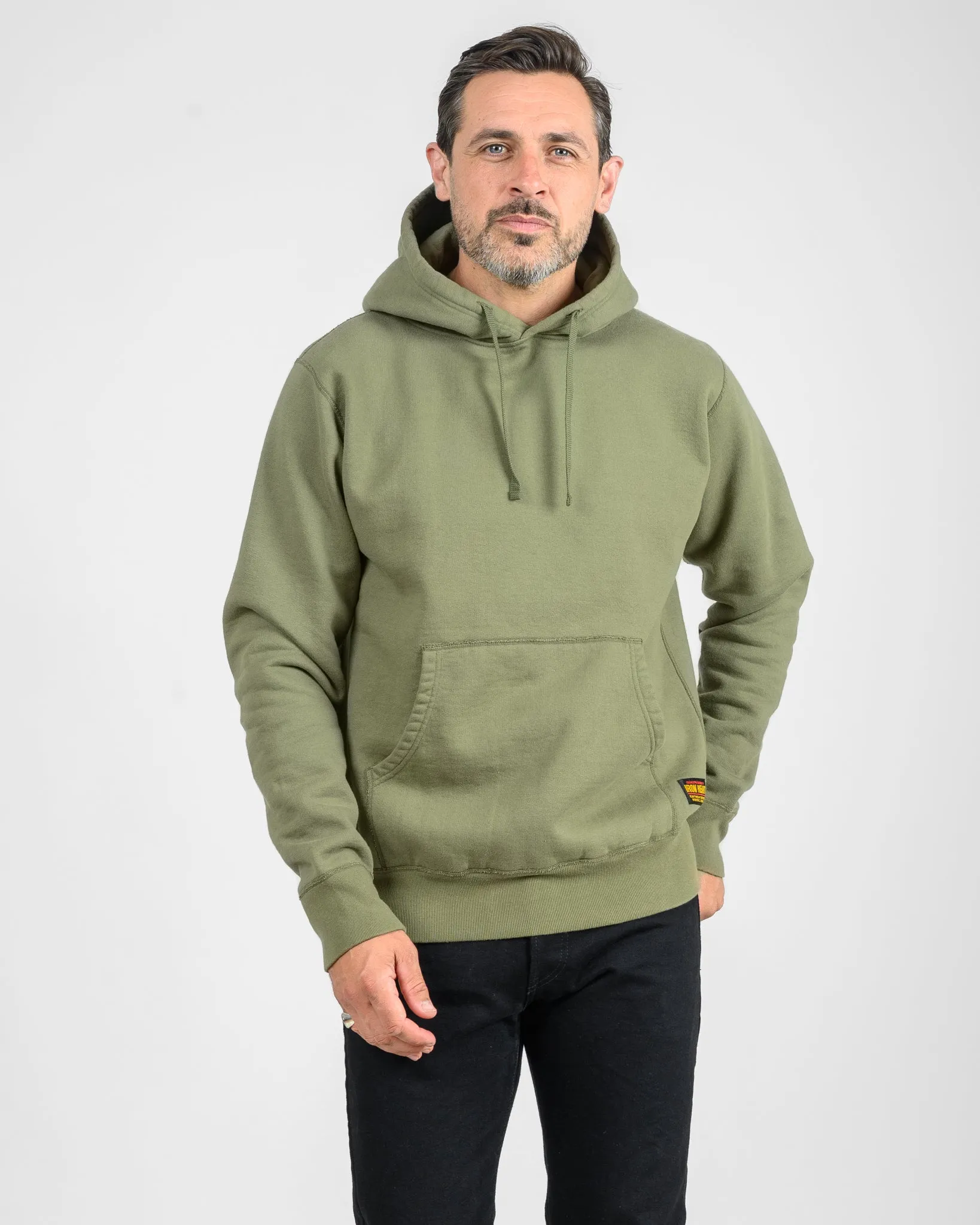 14oz Ultra Heavyweight Loopwheel Cotton Hoodie - Olive sold by Iron Heart product image thumbnail 2