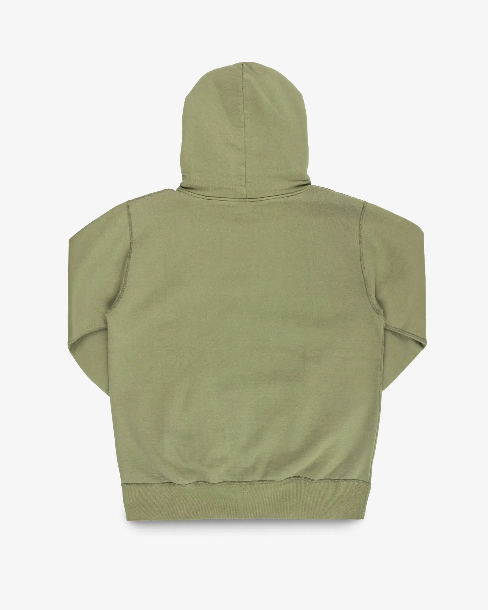 14oz Ultra Heavyweight Loopwheel Cotton Hoodie - Olive sold by Iron Heart product image thumbnail 5