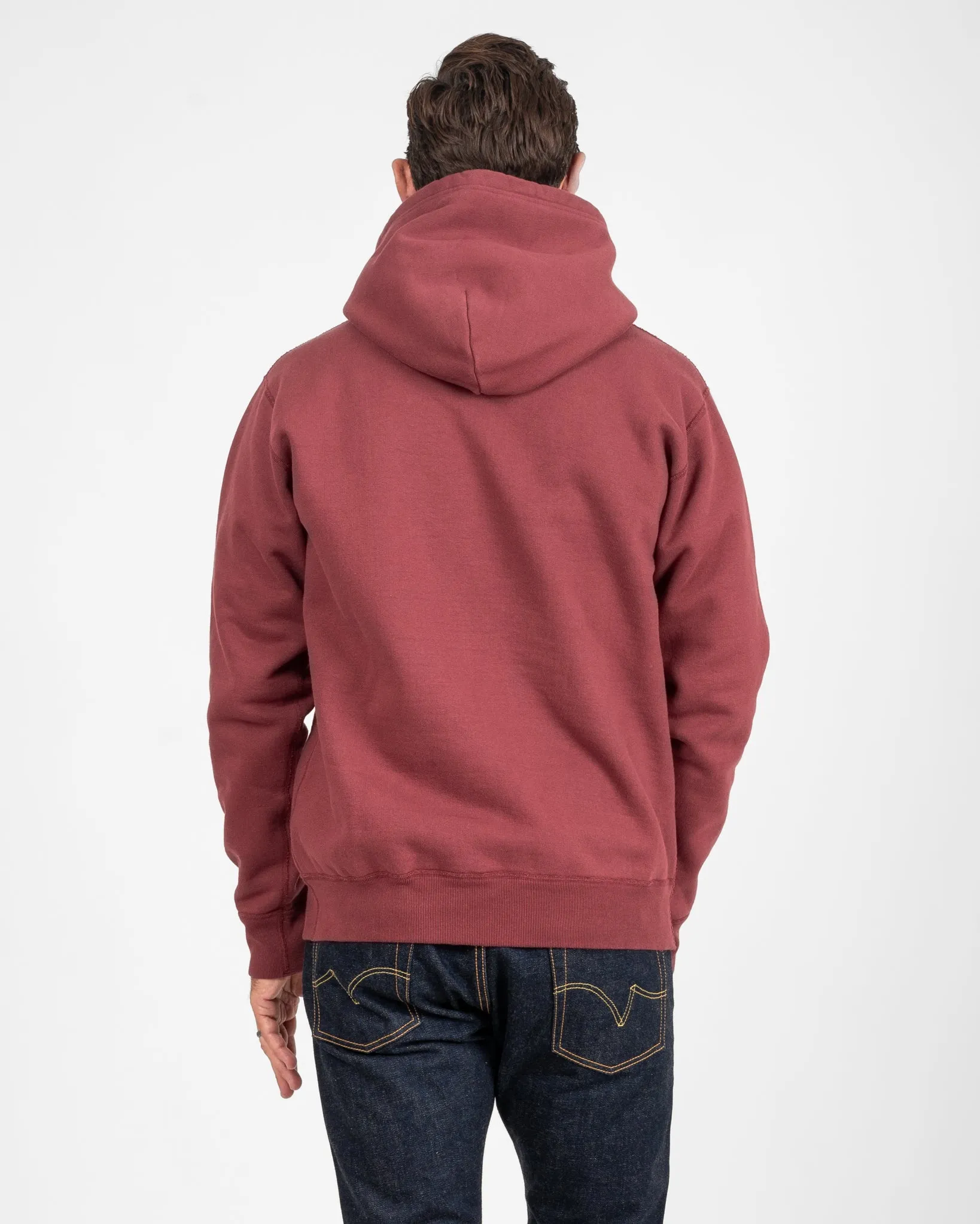 14oz Ultra Heavyweight Loopwheel Cotton Hoodie - Burgundy sold by Iron Heart product image thumbnail 3