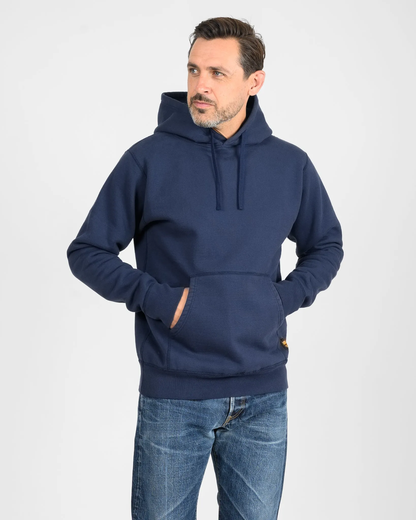 14oz Ultra Heavyweight Loopwheel Cotton Hoodie - Navy sold by Iron Heart product image thumbnail 2