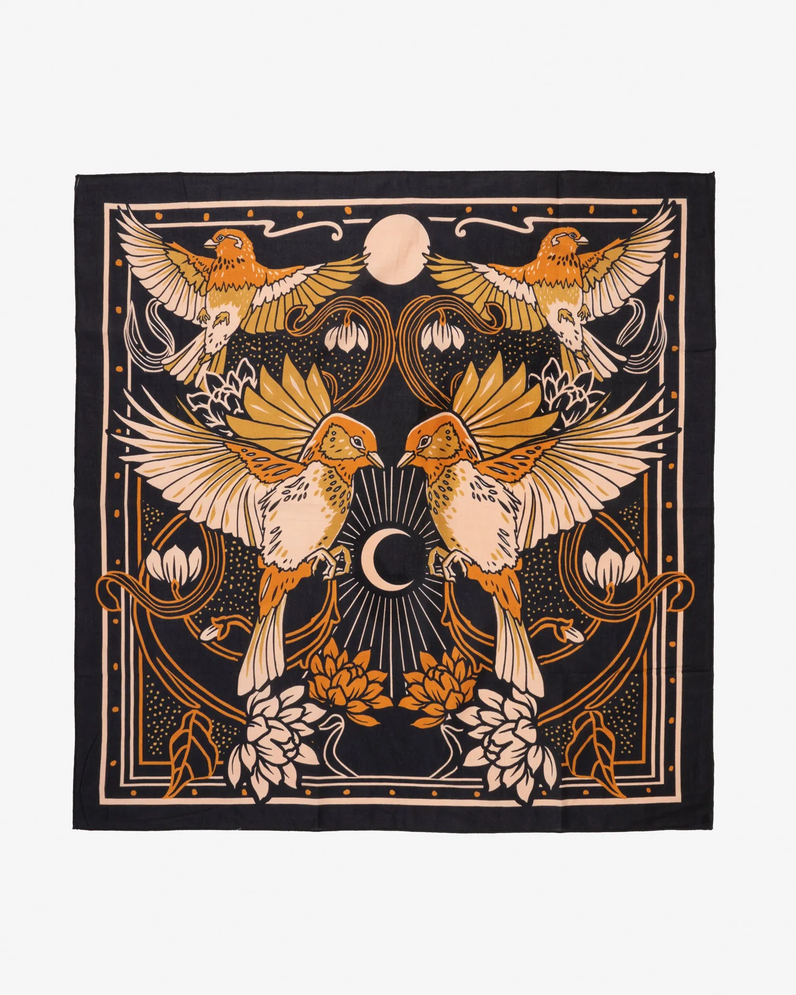 Felix Green Organic Cotton "Aviary" Bandana - Black sold by Iron Heart
