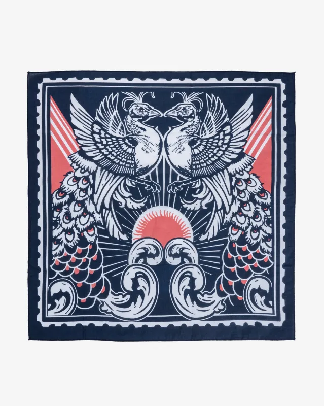 Felix Green Organic Cotton "Hera and Juno II" Bandana - Navy sold by Iron Heart