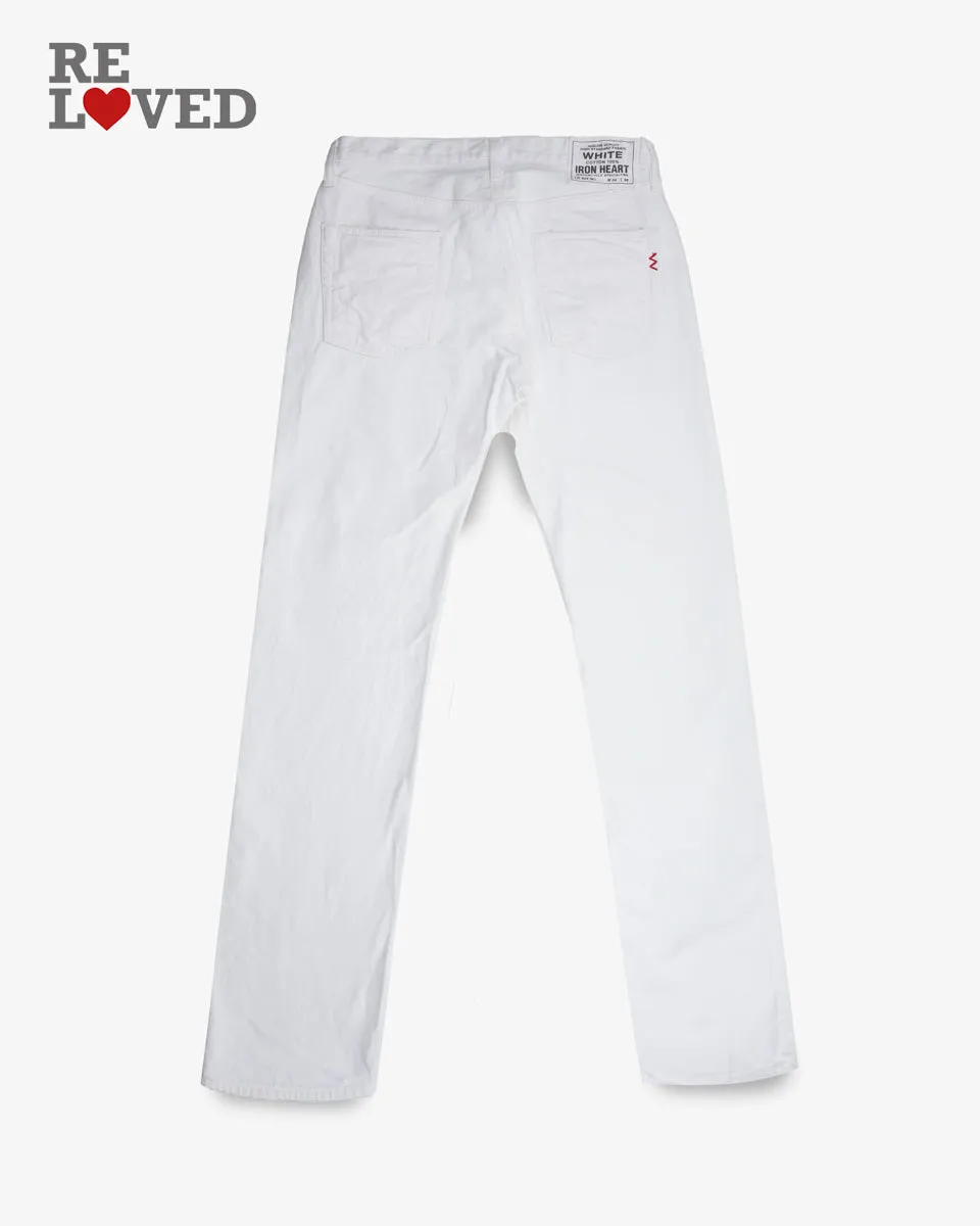 13.5oz Denim Straight Cut Jeans - White (IH-634-WT) Tag 34, Hemmed to 35.7" sold by Iron Heart product image thumbnail 2