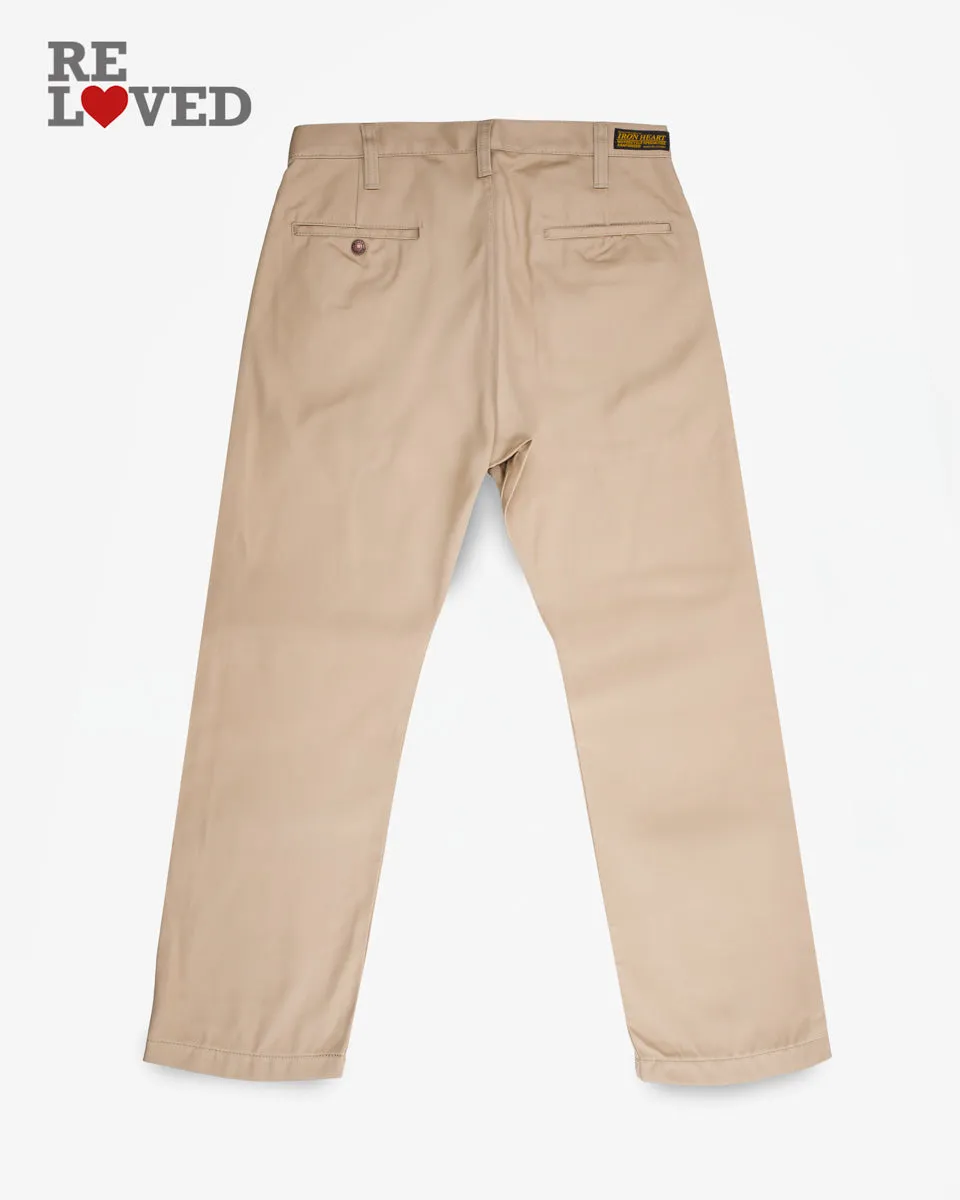 9oz Mercerised Selvedge Cotton Chinos - Khaki (IH-717-KHA) Tag 32, Hemmed to 27.0" sold by Iron Heart product image thumbnail 2