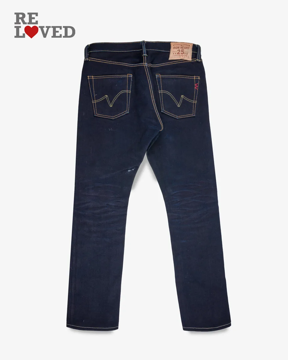 25oz Selvedge Denim Super Slim Cut Jeans - Indigo/Black (IH-555-XHSib) Tag 34, Hemmed to 31.7 sold by Iron Heart product image thumbnail 2