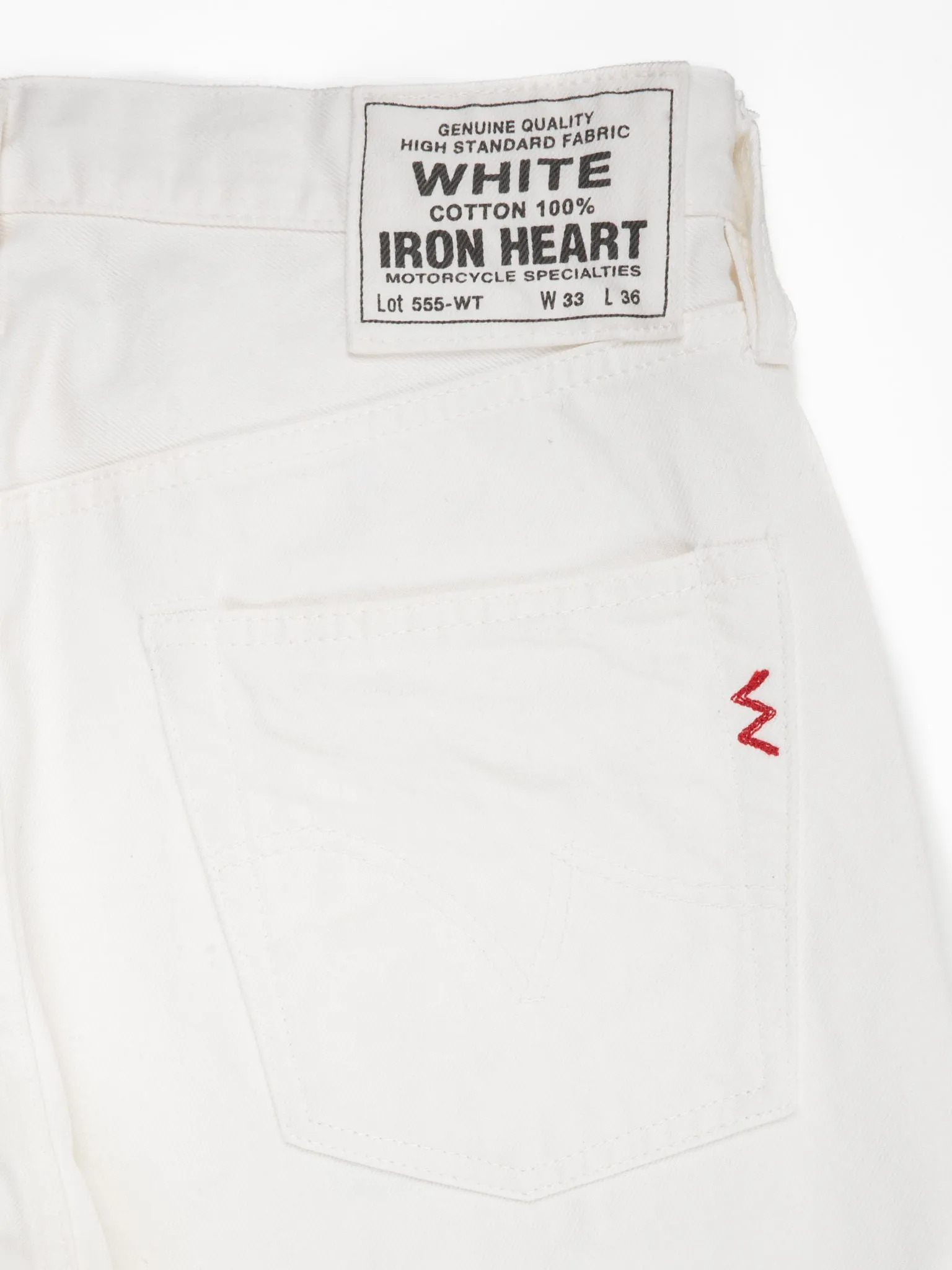 13.5oz Denim Super Slim Cut Jeans - White (IH-555-WT) Tag 33, Hemmed to 30.2" sold by Iron Heart product image thumbnail 3