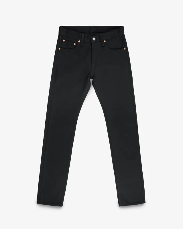 21oz Selvedge Denim Slim Tapered Cut Jeans - Superblack Non-Fade sold by Iron Heart