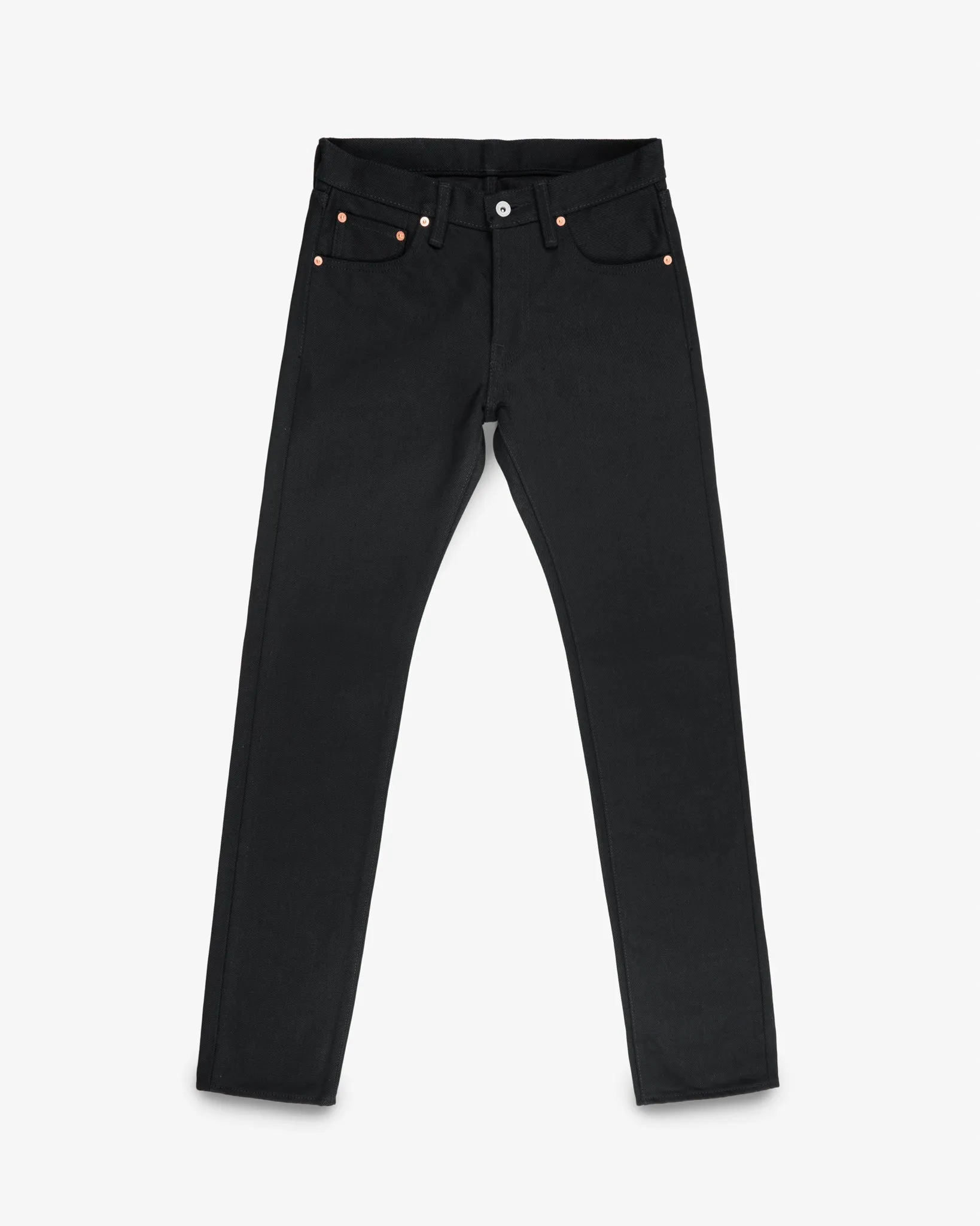 21oz Selvedge Denim Slim Tapered Cut Jeans - Superblack Non-Fade sold by Iron Heart