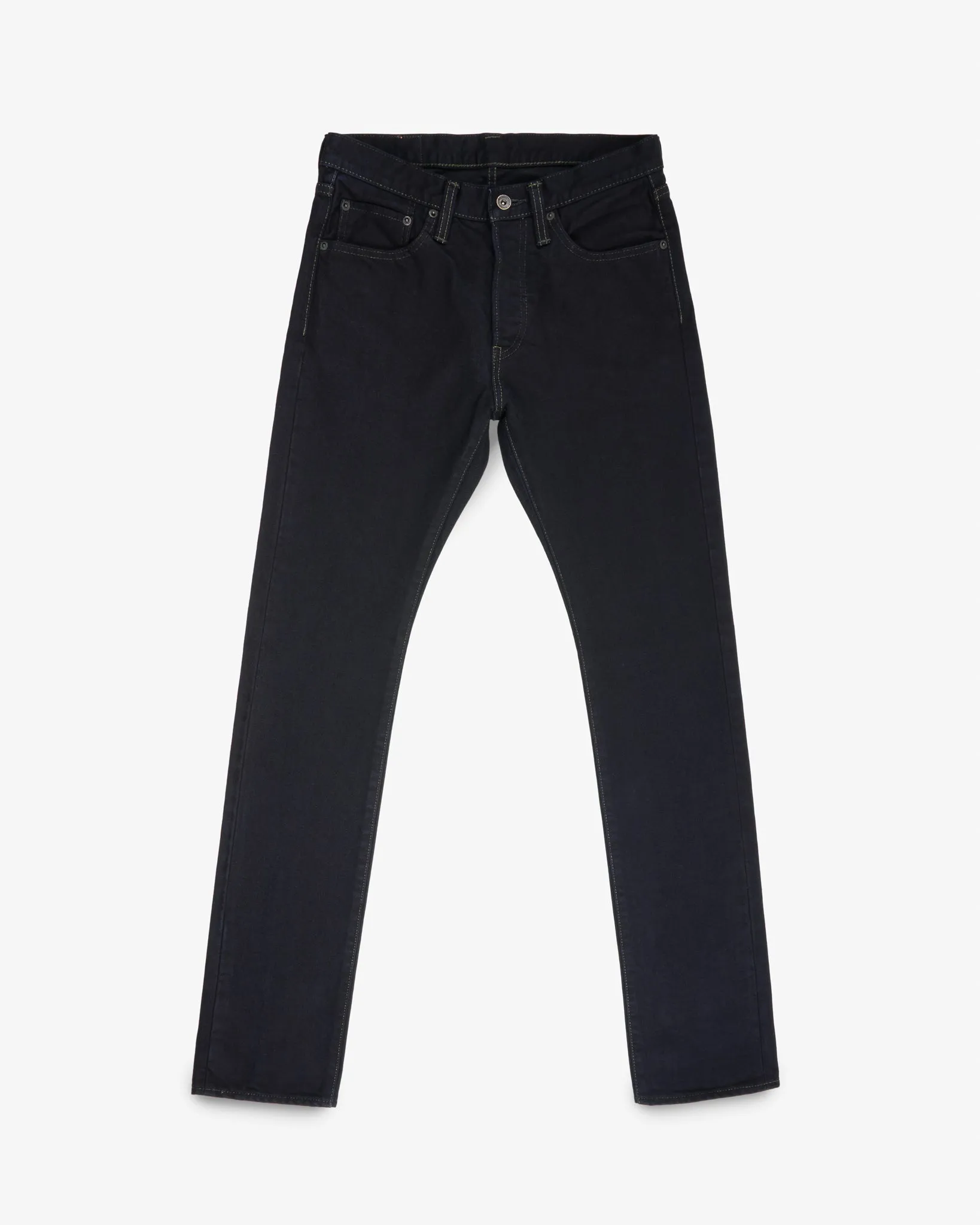 14oz Selvedge Denim Slim Cut Jeans - Indigo Overdyed Black sold by Iron Heart