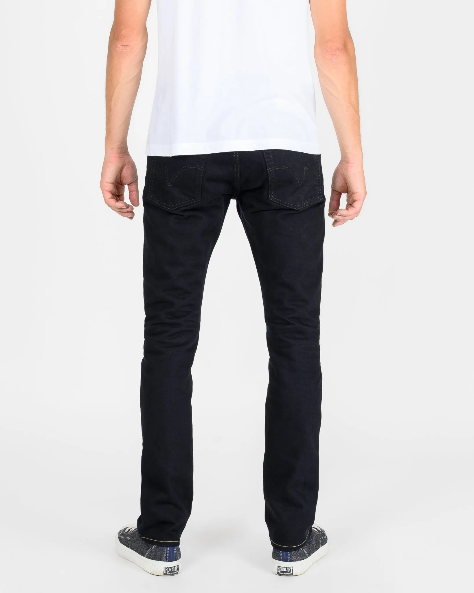 14oz Selvedge Denim Slim Cut Jeans - Indigo Overdyed Black sold by Iron Heart product image thumbnail 4