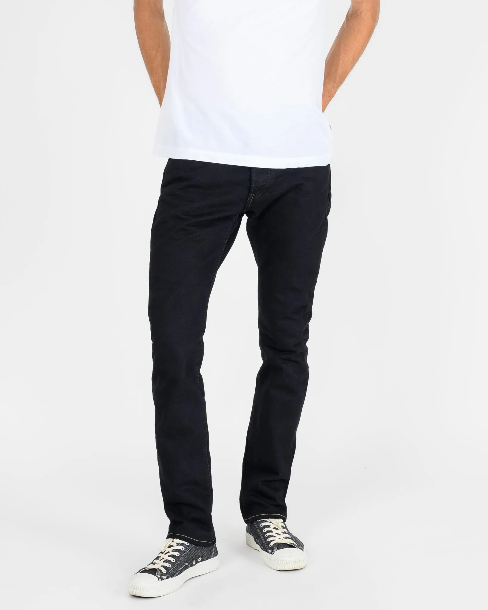 14oz Selvedge Denim Slim Cut Jeans - Indigo Overdyed Black sold by Iron Heart product image thumbnail 2