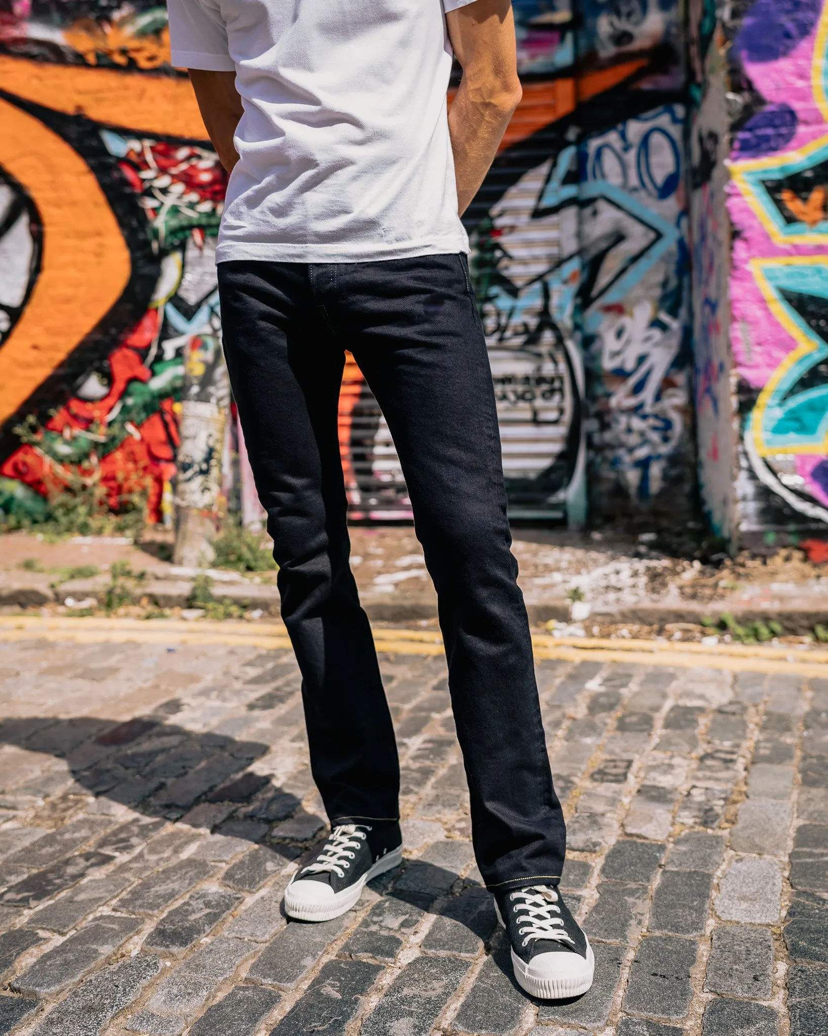 14oz Selvedge Denim Slim Cut Jeans - Indigo Overdyed Black sold by Iron Heart product image thumbnail 3