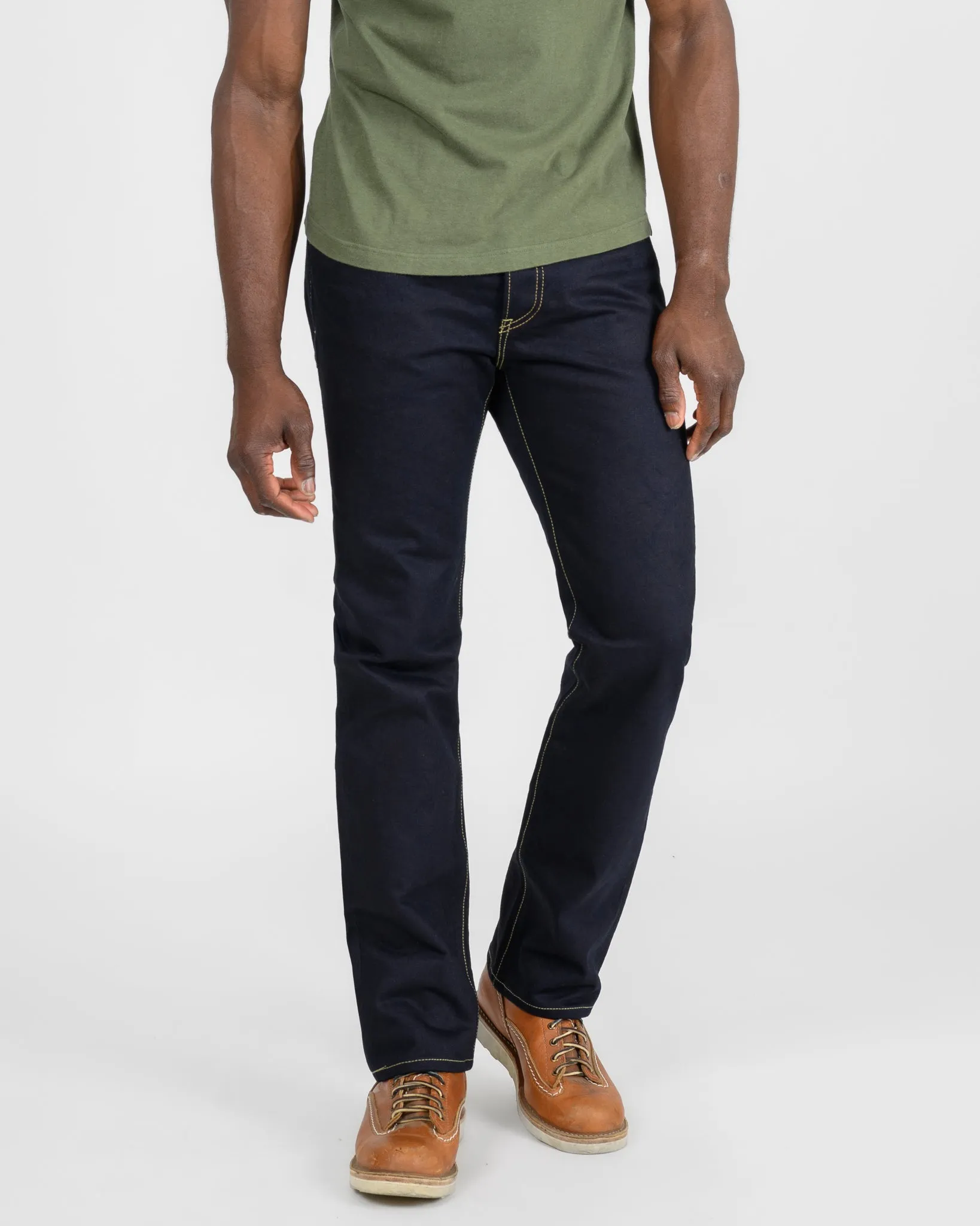 14oz Selvedge Denim Slim Straight Cut Jeans - Indigo/Black sold by Iron Heart product image thumbnail 2