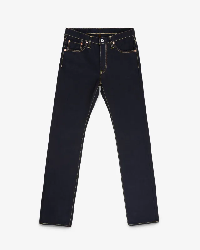 14oz Selvedge Denim Slim Straight Cut Jeans - Indigo/Black sold by Iron Heart