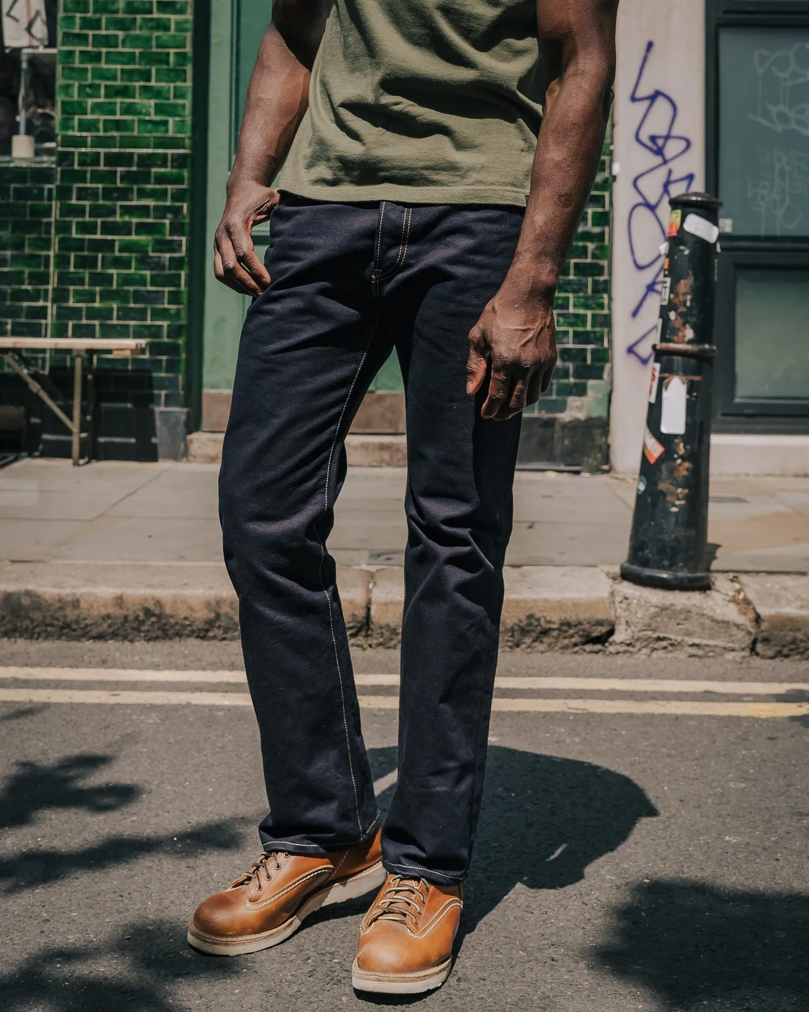 14oz Selvedge Denim Straight Cut Jeans - Indigo/Black sold by Iron Heart product image thumbnail 4