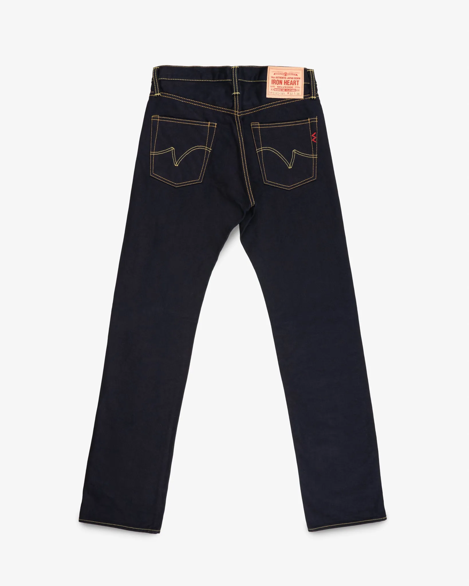 14oz Selvedge Denim Straight Cut Jeans - Indigo/Black sold by Iron Heart product image thumbnail 5