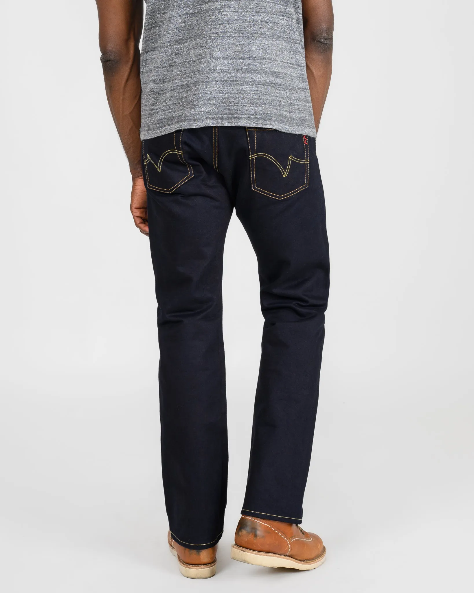 14oz Selvedge Denim Straight Cut Jeans - Indigo/Black sold by Iron Heart product image thumbnail 3
