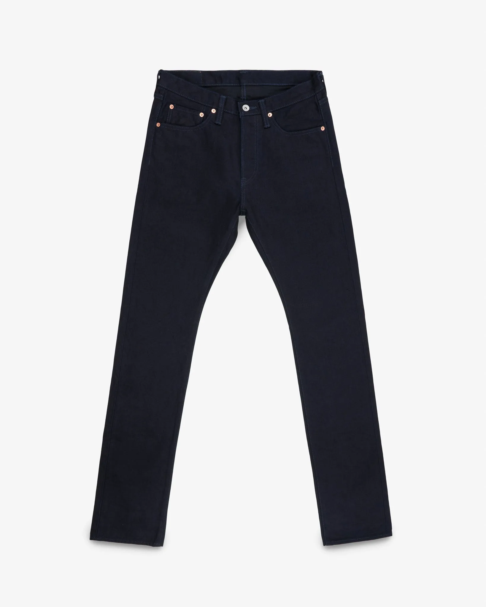 14oz Selvedge Denim Slim Cut Jeans - Indigo/Black sold by Iron Heart