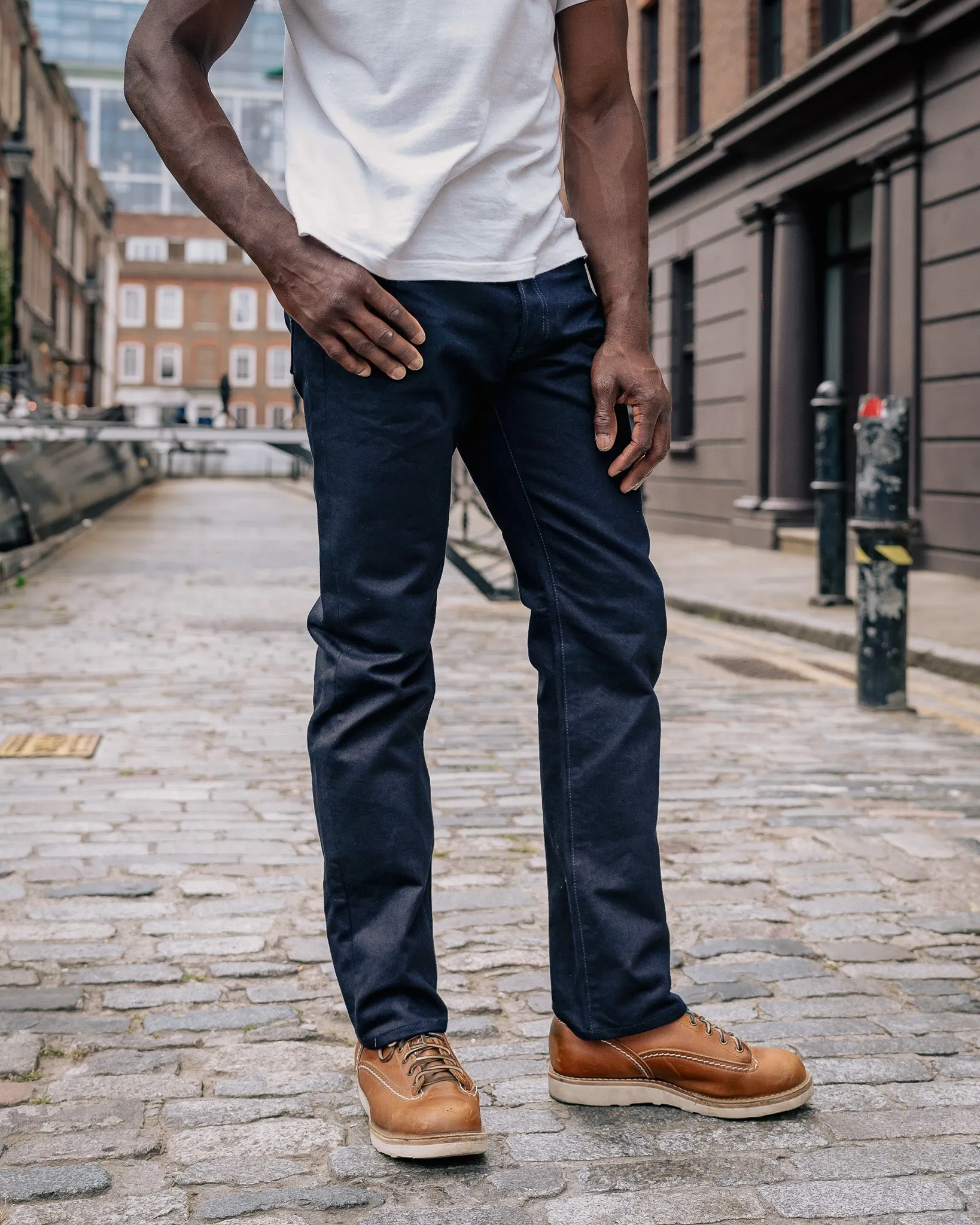 14oz Selvedge Denim Relaxed Tapered Cut Jeans - Indigo/Black sold by Iron Heart product image thumbnail 4