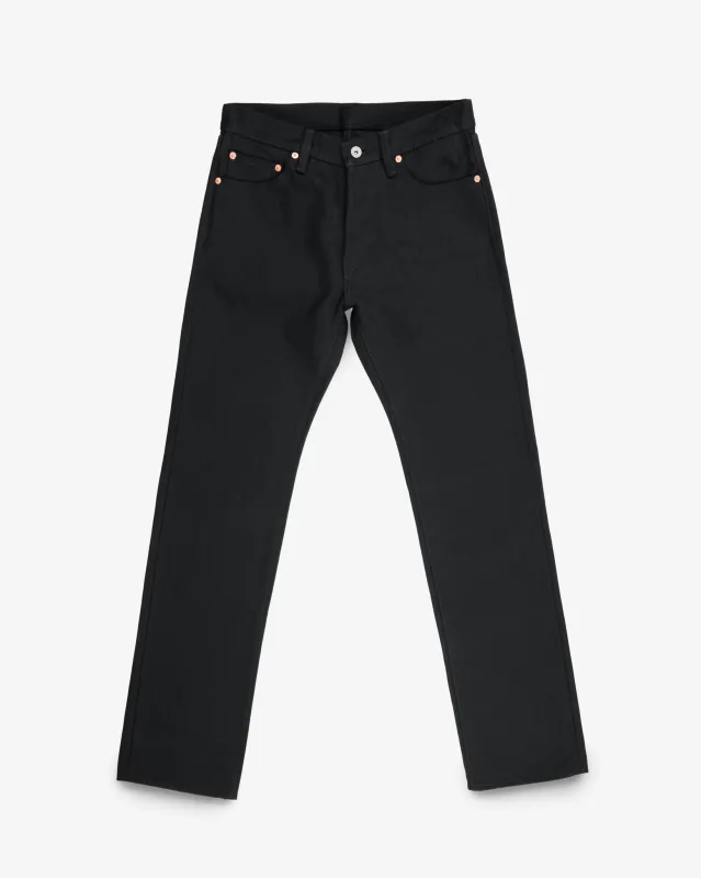21oz Selvedge Denim Straight Cut - Superblack Non-Fade sold by Iron Heart