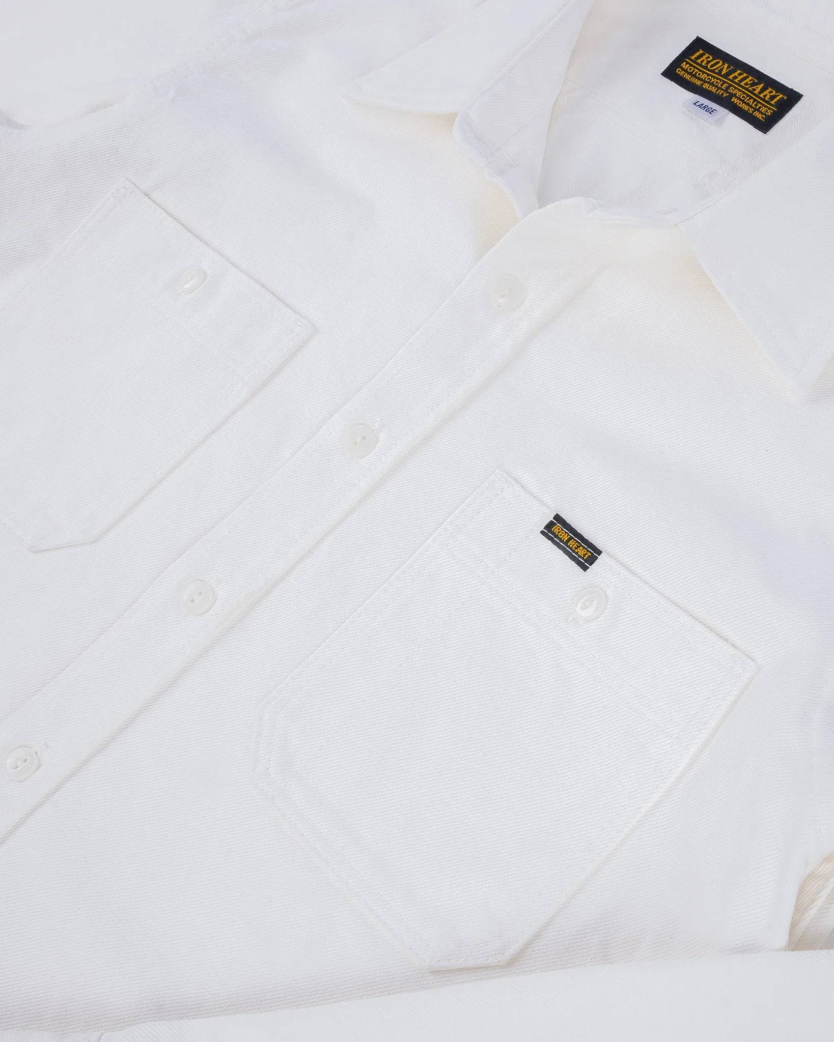13.5oz Denim Work Shirt - White (IHSH-391-WHT) Size Small sold by Iron Heart product image thumbnail 2