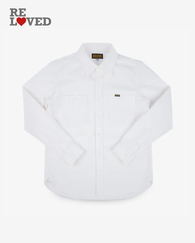 13.5oz Denim Work Shirt - White (IHSH-391-WHT) Size Small sold by Iron Heart