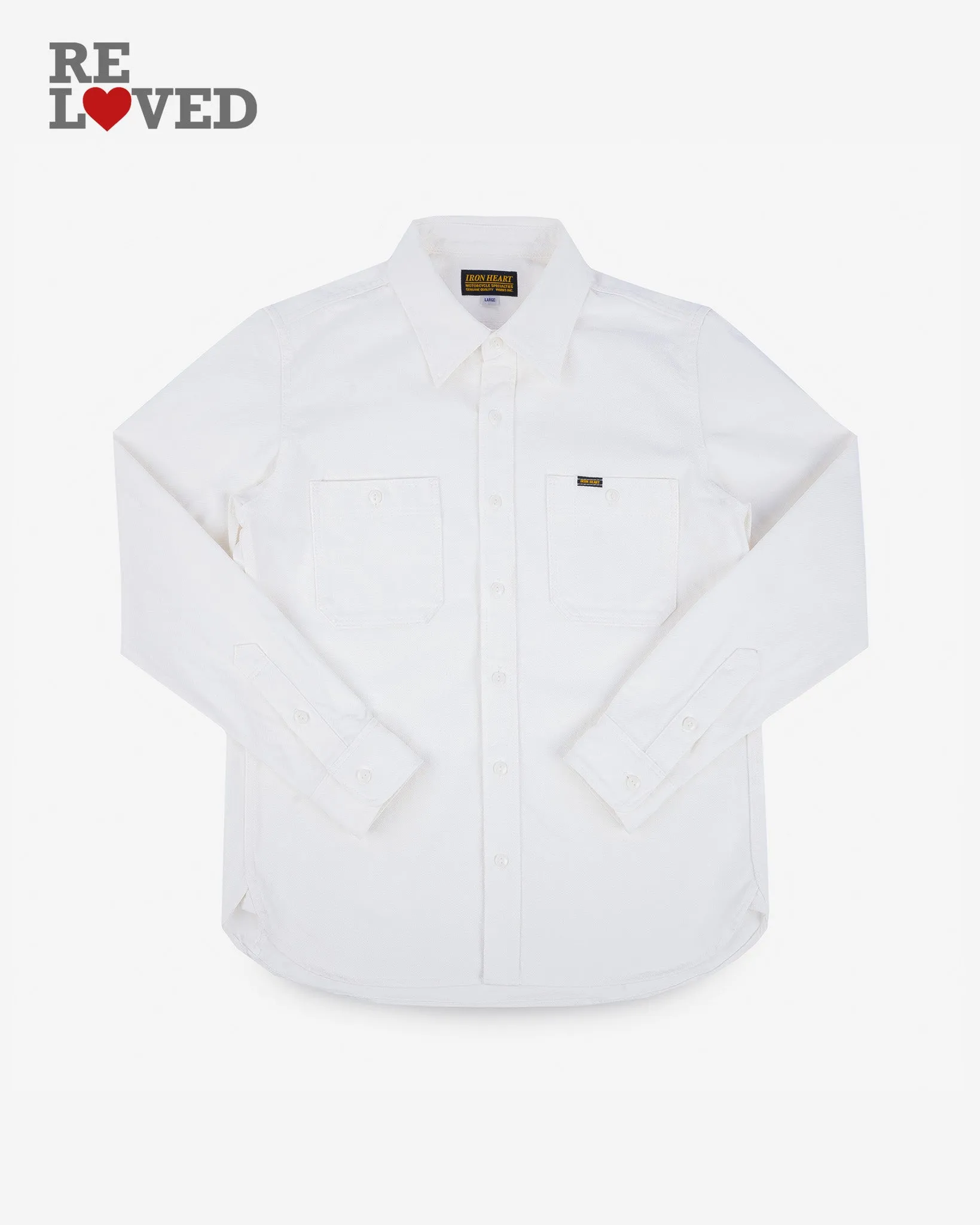 13.5oz Denim Work Shirt - White (IHSH-391-WHT) Size Small sold by Iron Heart
