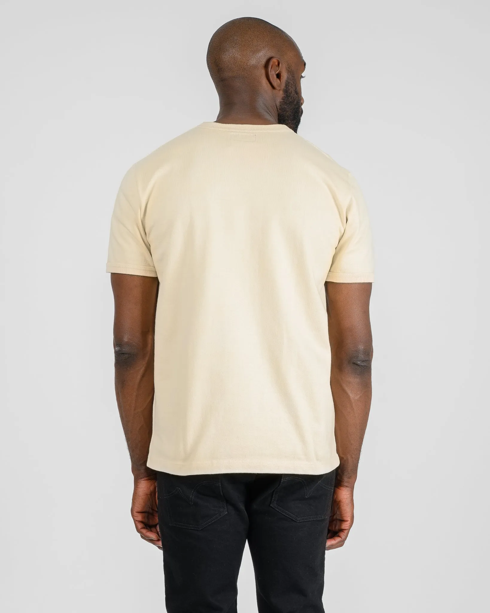 11oz Cotton Knit Crew Neck T-Shirt - Cream sold by Iron Heart product image thumbnail 3