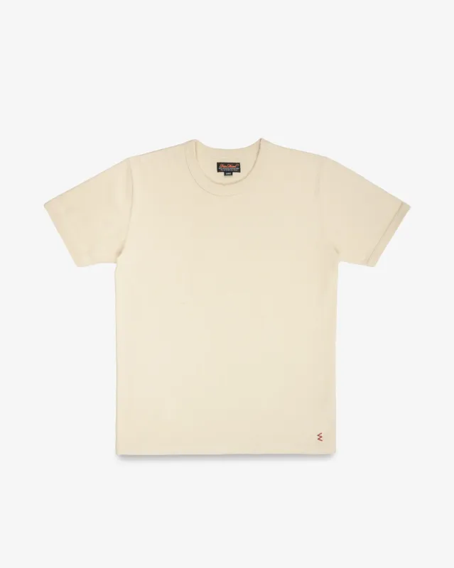 11oz Cotton Knit Crew Neck T-Shirt - Cream sold by Iron Heart