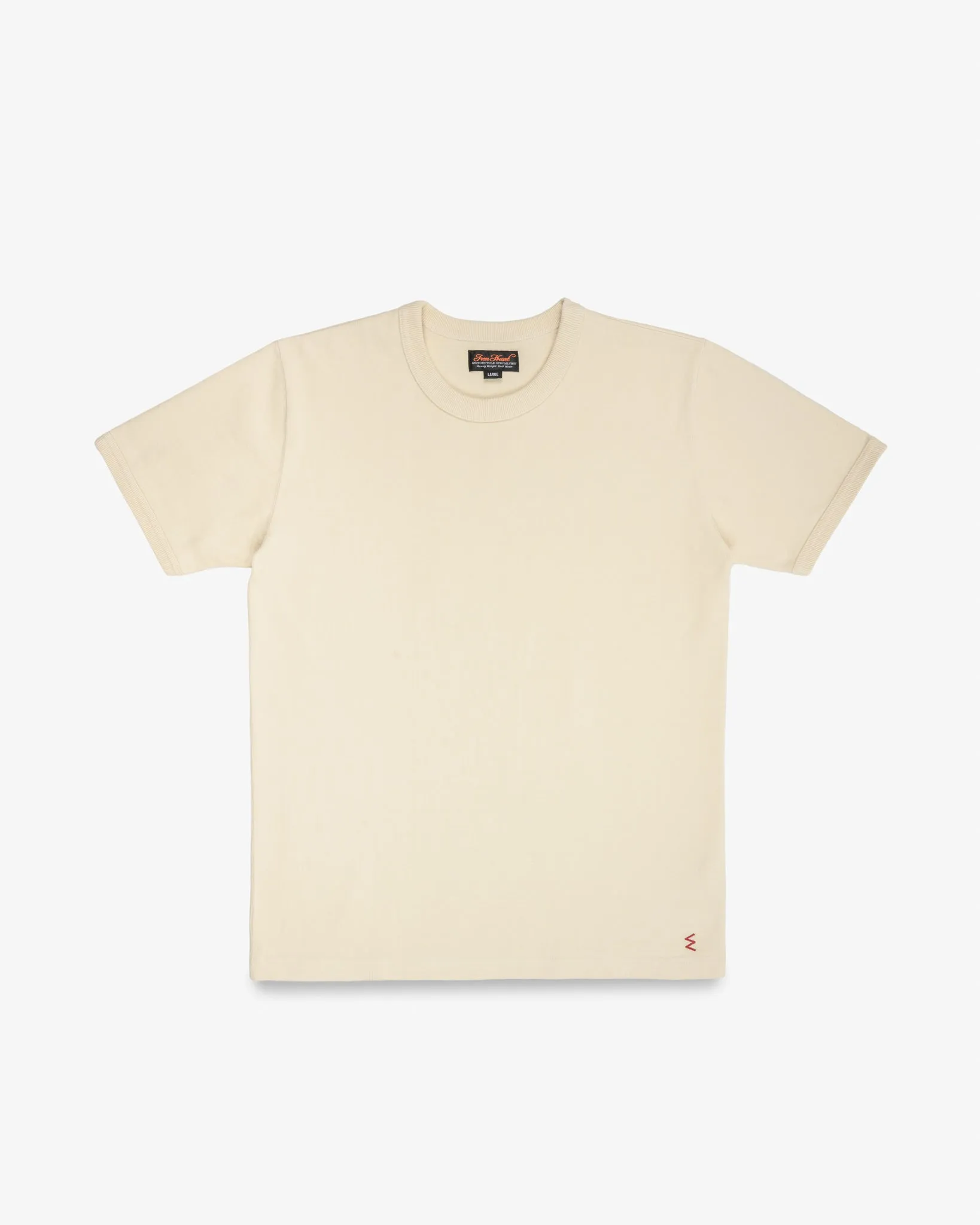 11oz Cotton Knit Crew Neck T-Shirt - Cream sold by Iron Heart