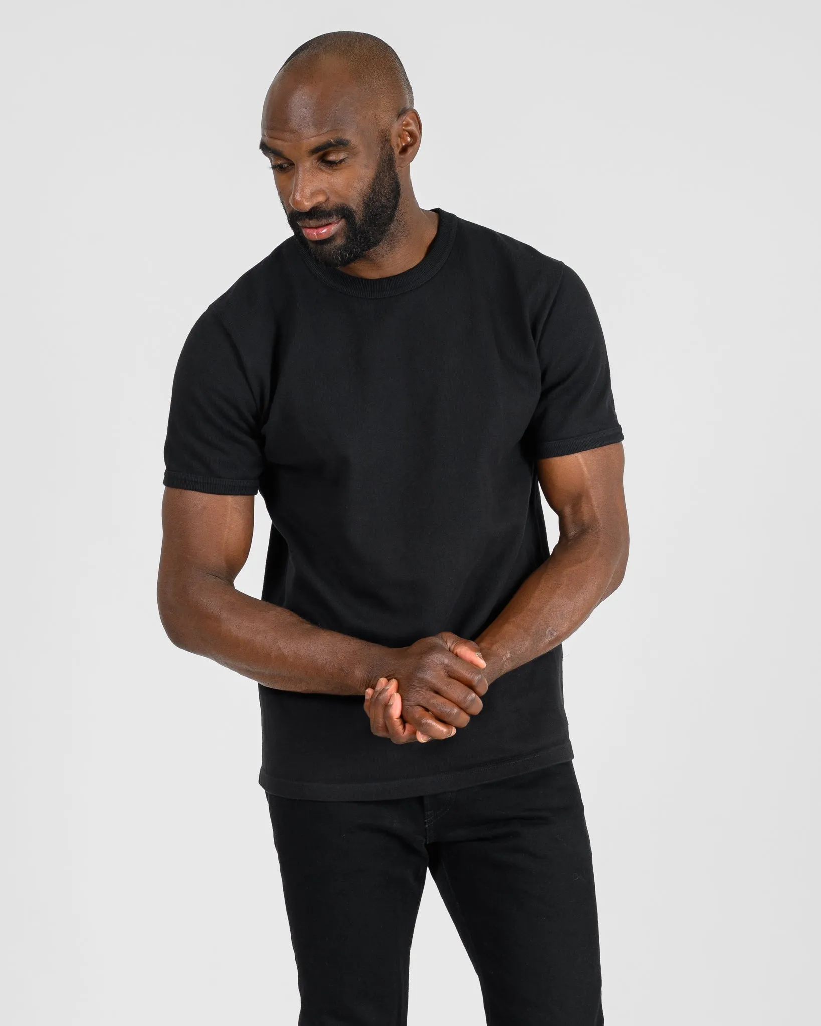 11oz Cotton Knit Crew Neck T-Shirt - Black sold by Iron Heart product image thumbnail 2