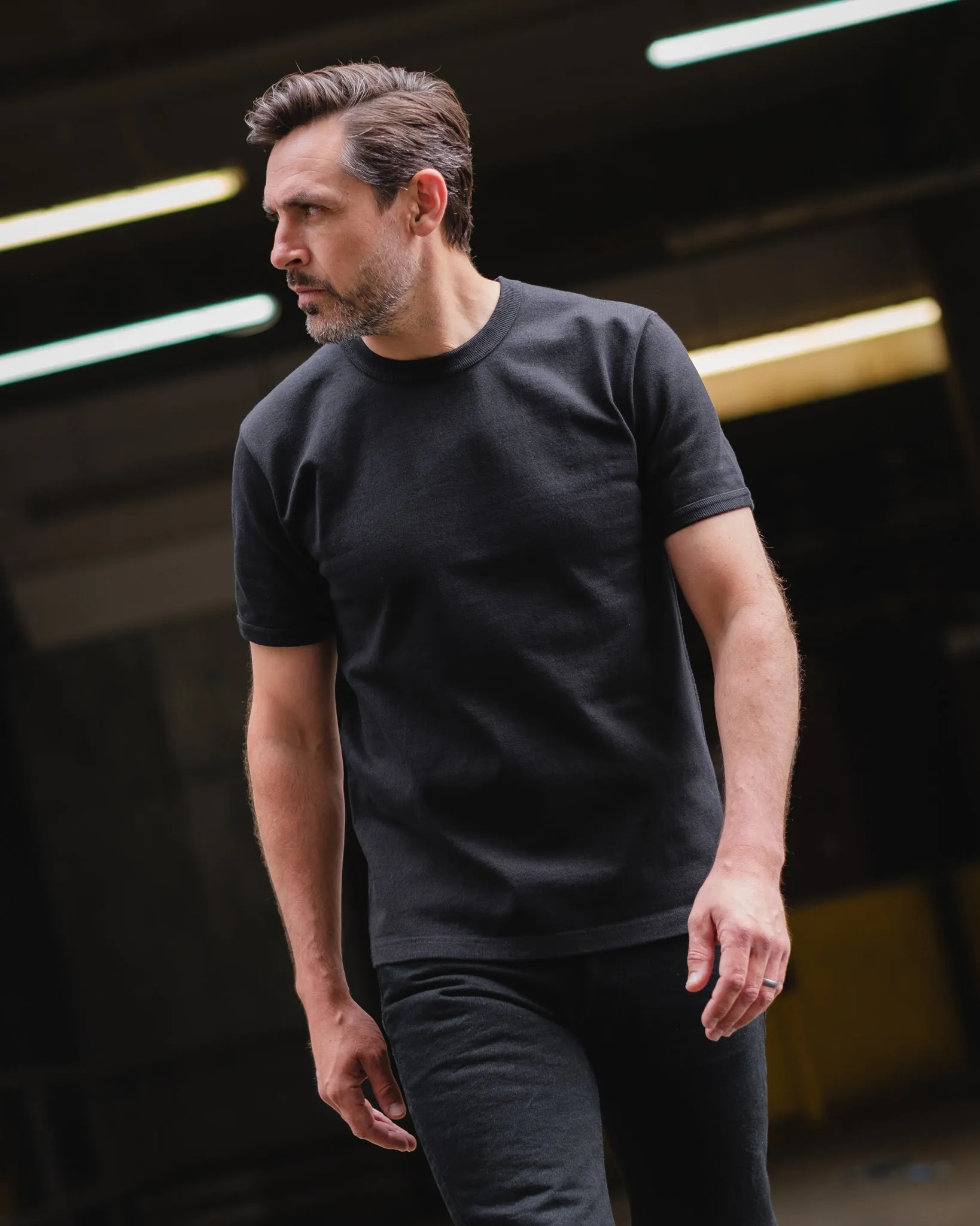 11oz Cotton Knit Crew Neck T-Shirt - Black sold by Iron Heart product image thumbnail 4