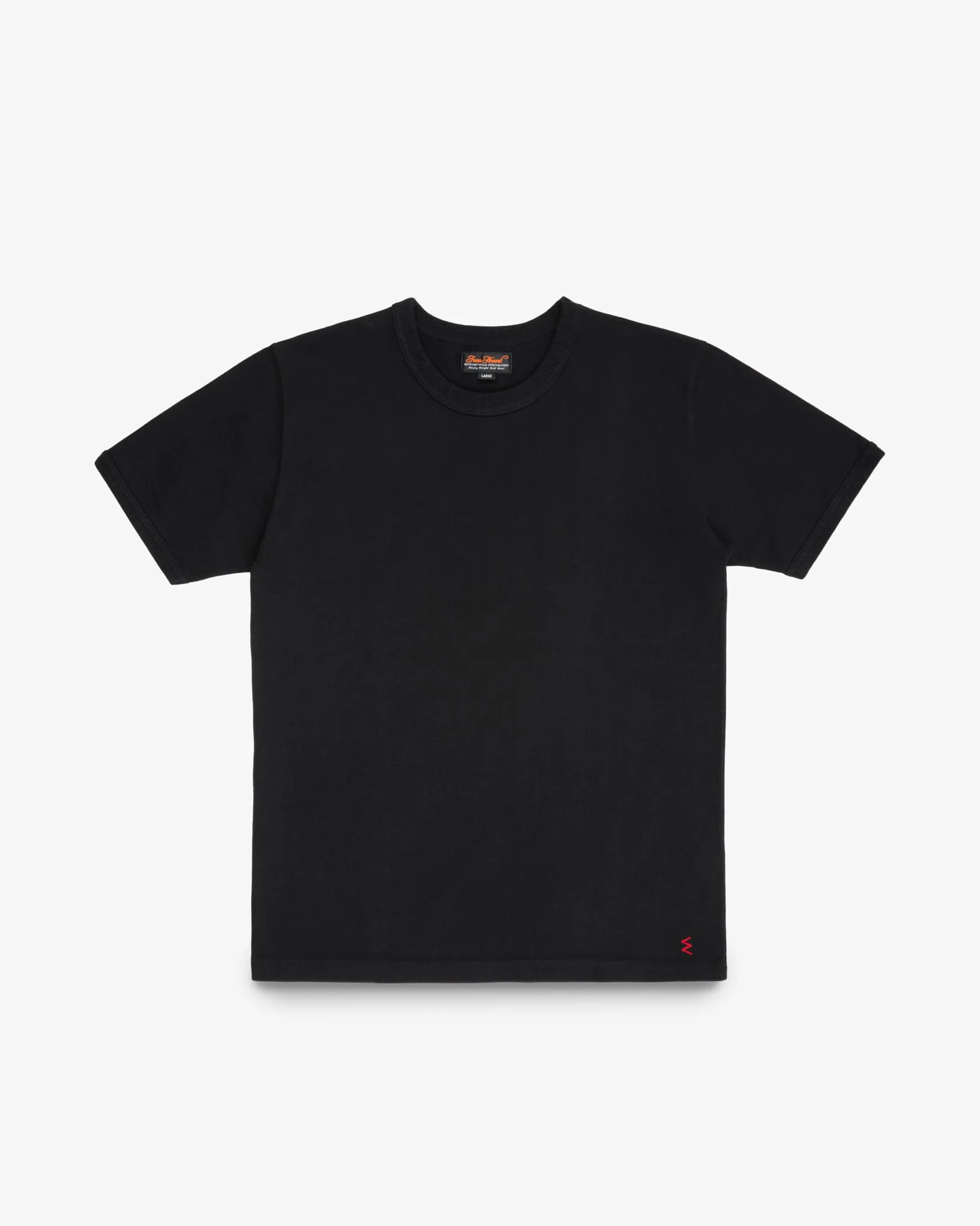 11oz Cotton Knit Crew Neck T-Shirt - Black sold by Iron Heart