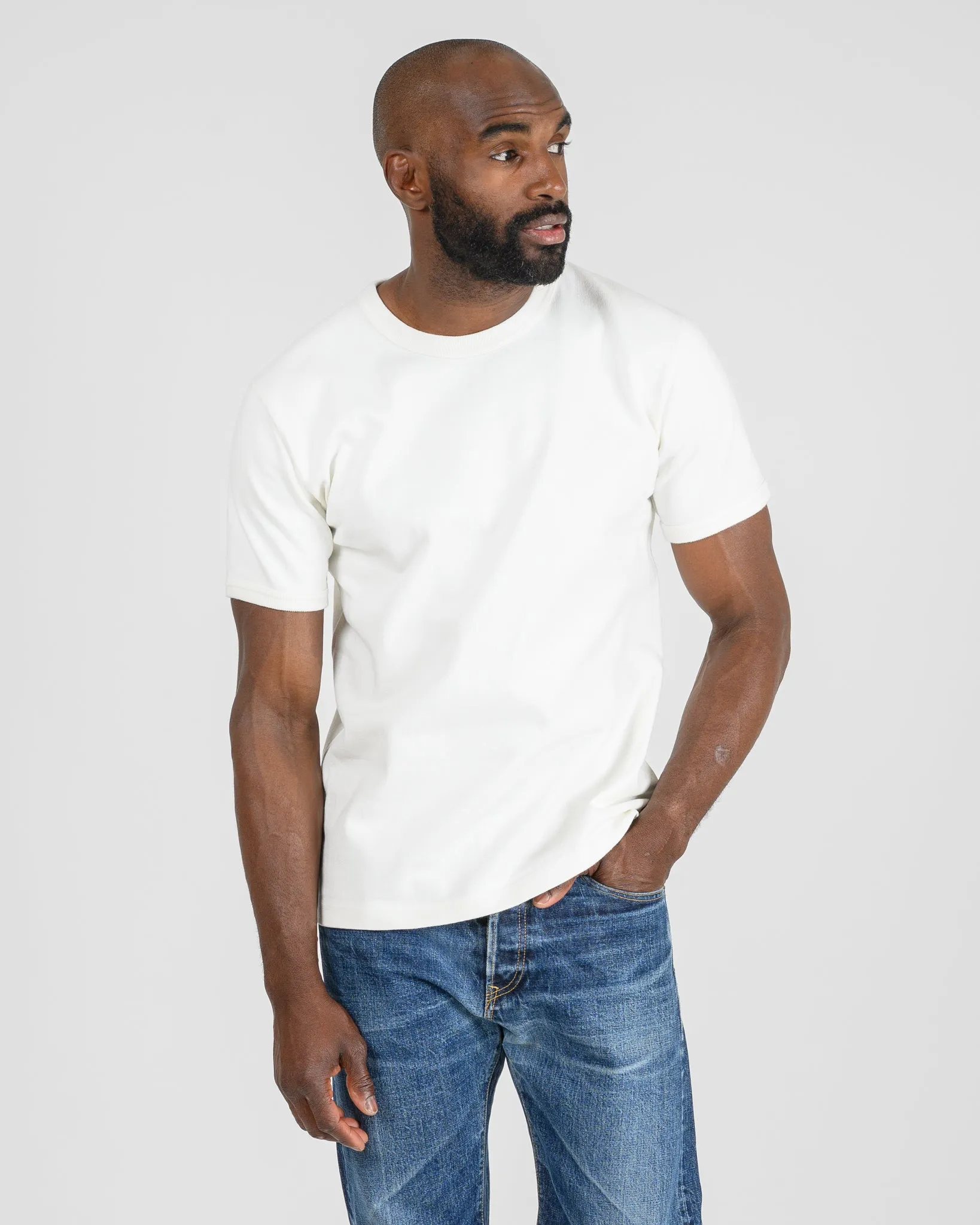 11oz Cotton Knit Crew Neck T-Shirt - White sold by Iron Heart product image thumbnail 2