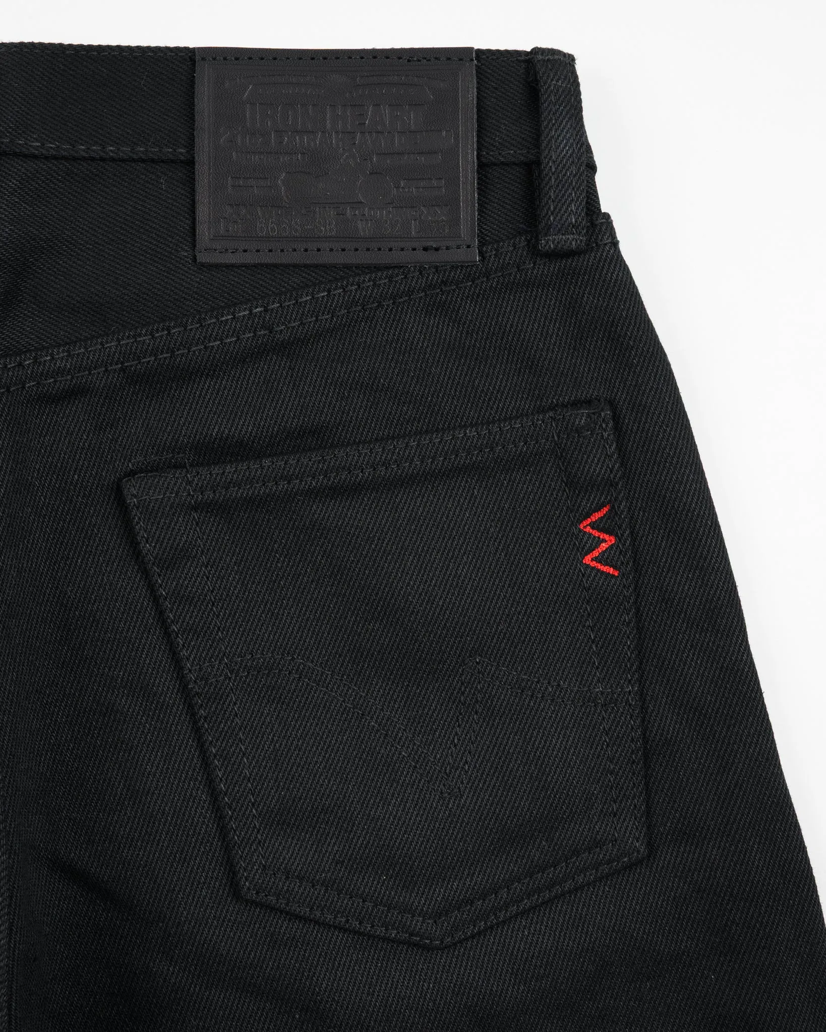21oz Selvedge Denim Slim Straight Cut - Superblack Non-Fade sold by Iron Heart product image thumbnail 5