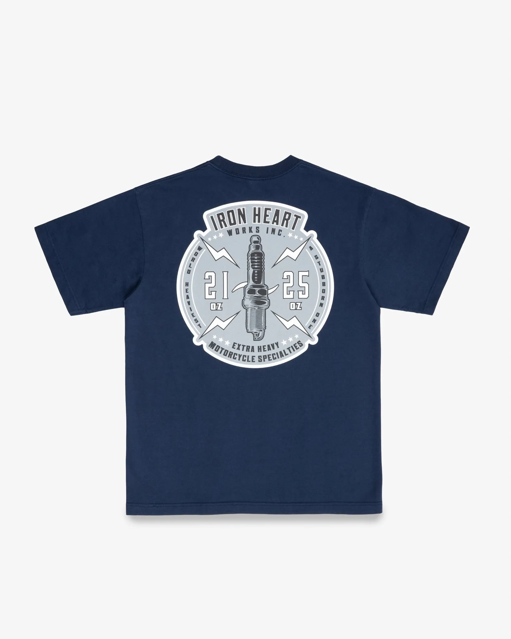 7.5oz Printed Loopwheel Crew Neck T-Shirt - Navy Blue sold by Iron Heart product image thumbnail 5