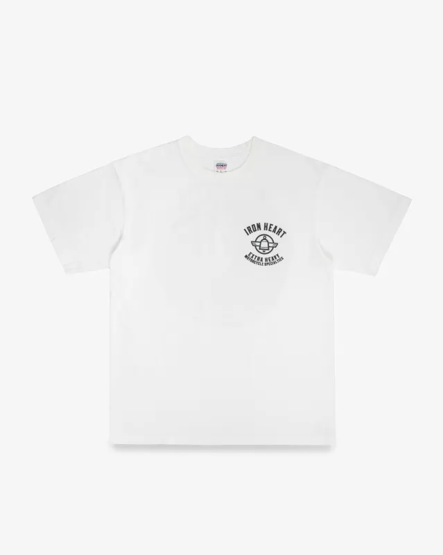 7.5oz Printed Loopwheel Crew Neck T-Shirt - White sold by Iron Heart