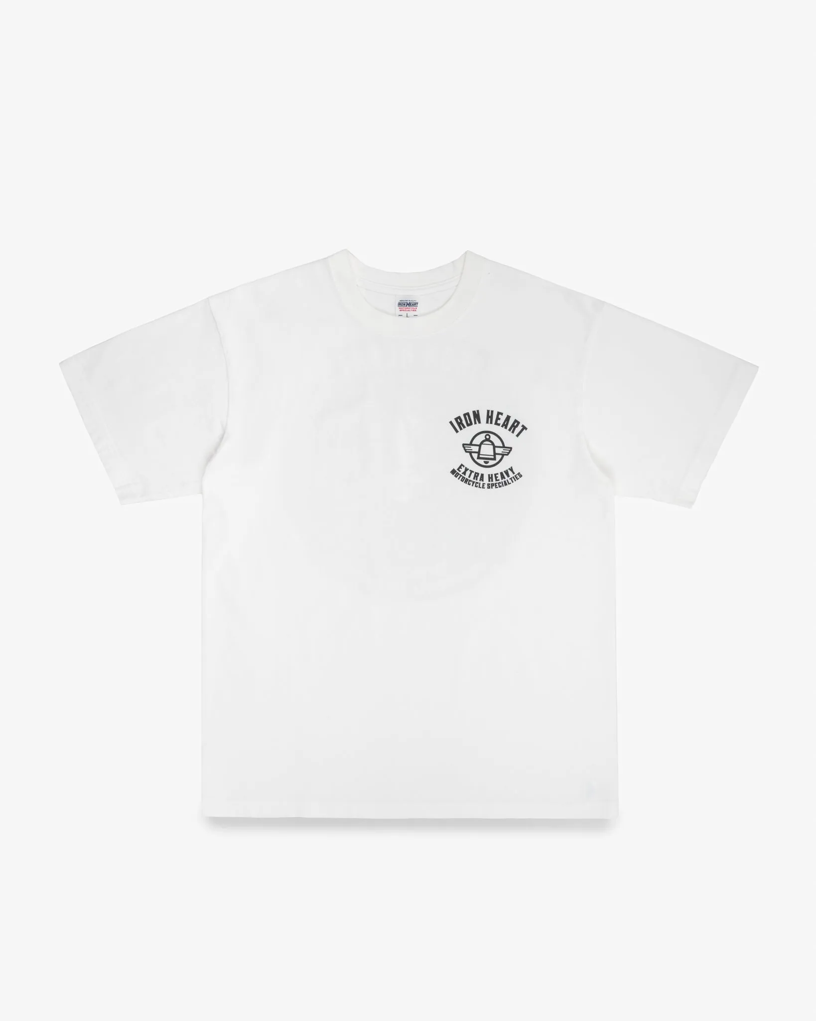 7.5oz Printed Loopwheel Crew Neck T-Shirt - White sold by Iron Heart