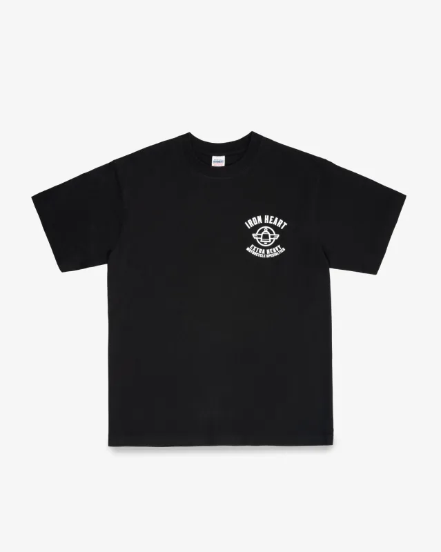 7.5oz Printed Loopwheel Crew Neck T-Shirt - Black sold by Iron Heart