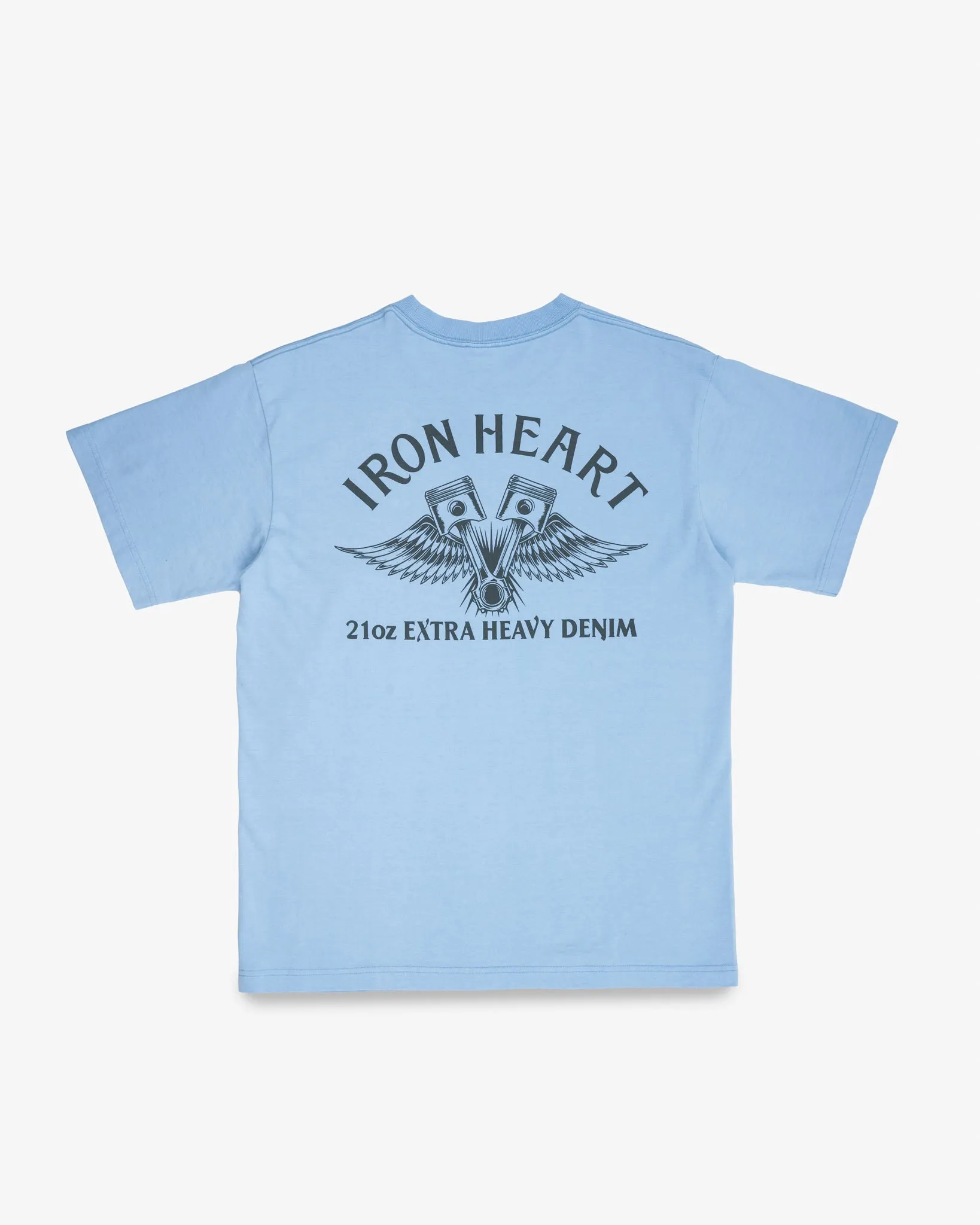 7.5oz Printed Loopwheel Crew Neck T-Shirt - Sax Blue sold by Iron Heart product image thumbnail 5