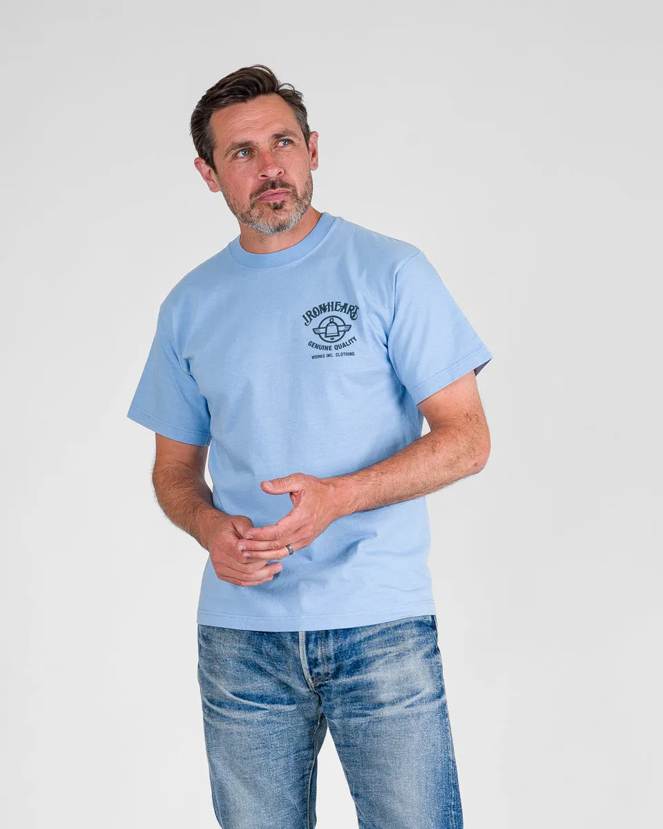 7.5oz Printed Loopwheel Crew Neck T-Shirt - Sax Blue sold by Iron Heart product image thumbnail 2