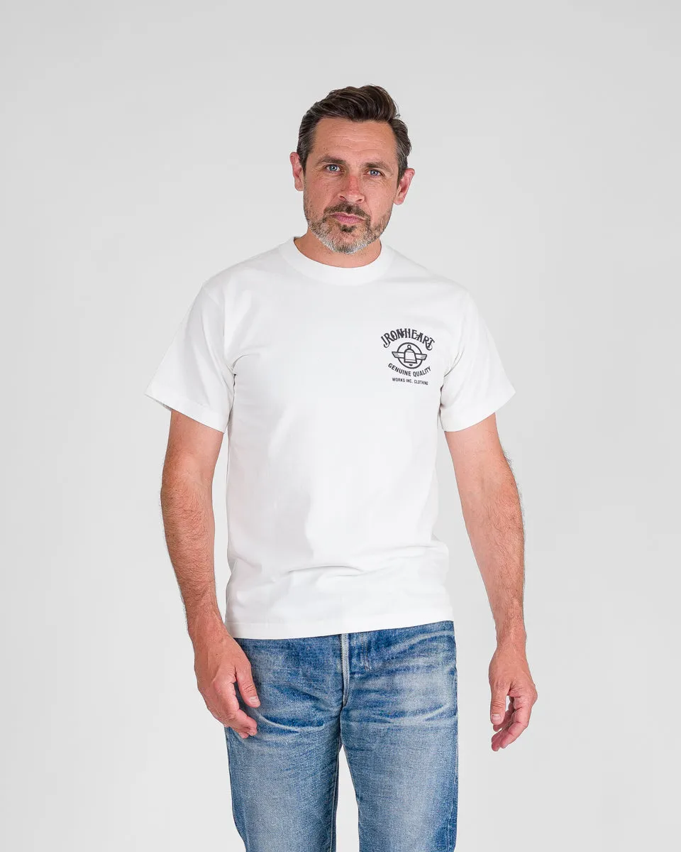 7.5oz Printed Loopwheel Crew Neck T-Shirt - White sold by Iron Heart product image thumbnail 3