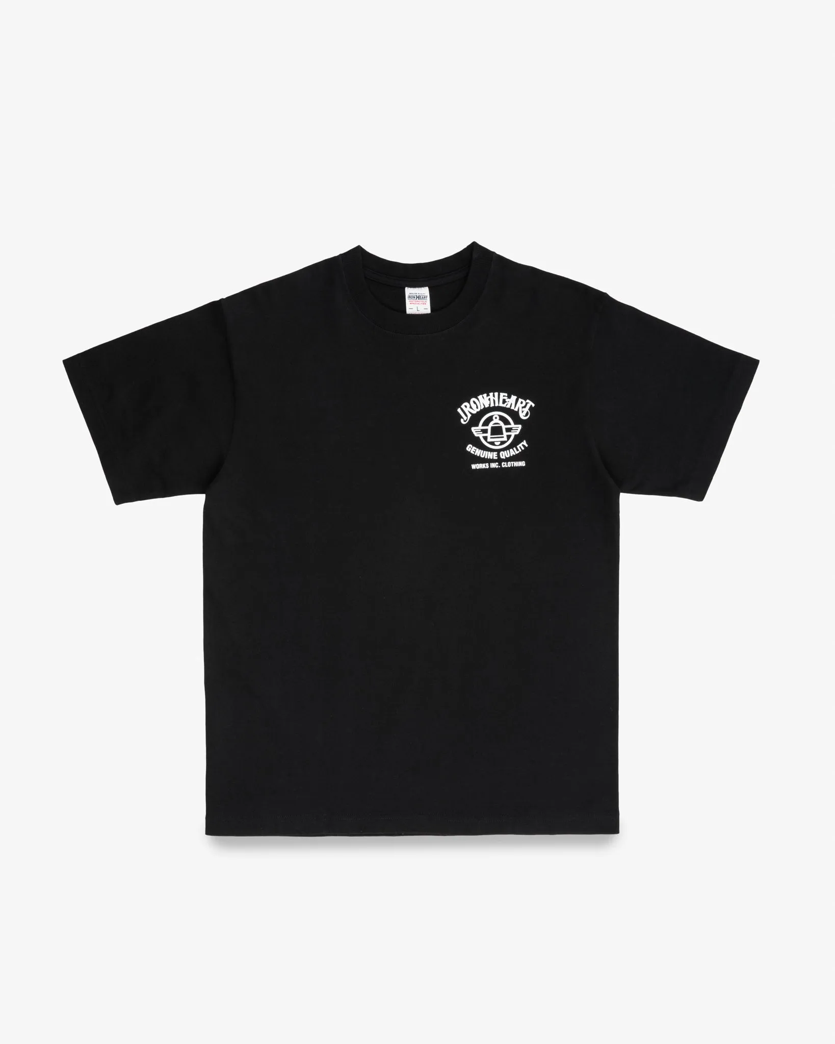 7.5oz Printed Loopwheel Crew Neck T-Shirt - Black sold by Iron Heart