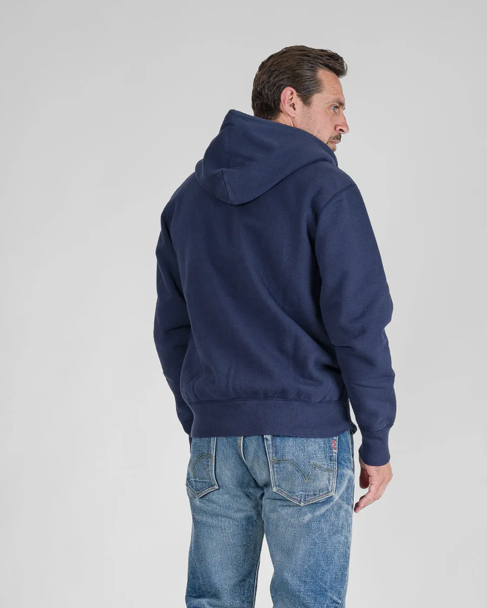 14oz Ultra Heavyweight Loopwheel Cotton Zip Up Hoodie - Navy sold by Iron Heart product image thumbnail 3