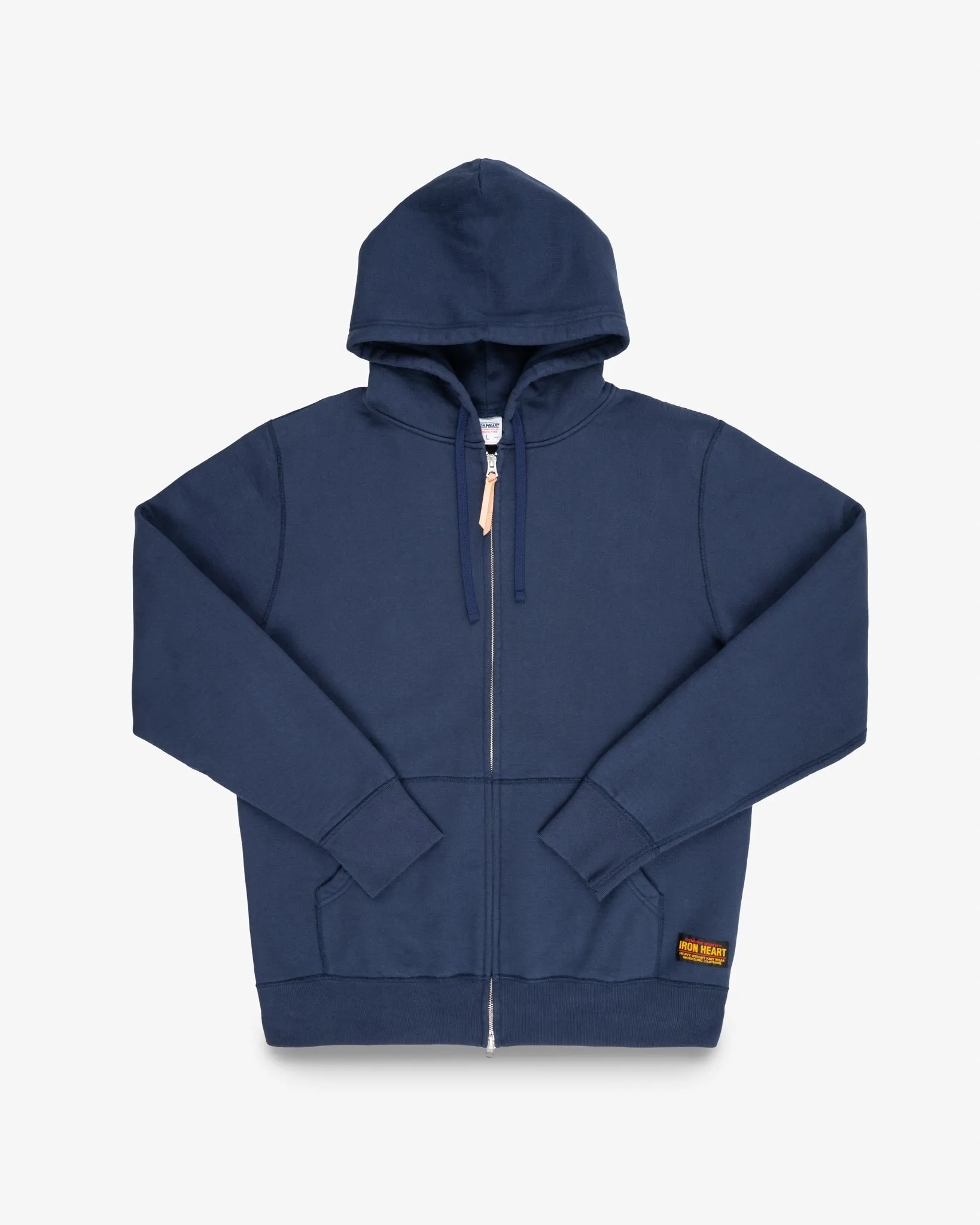 14oz Ultra Heavyweight Loopwheel Cotton Zip Up Hoodie - Navy sold by Iron Heart