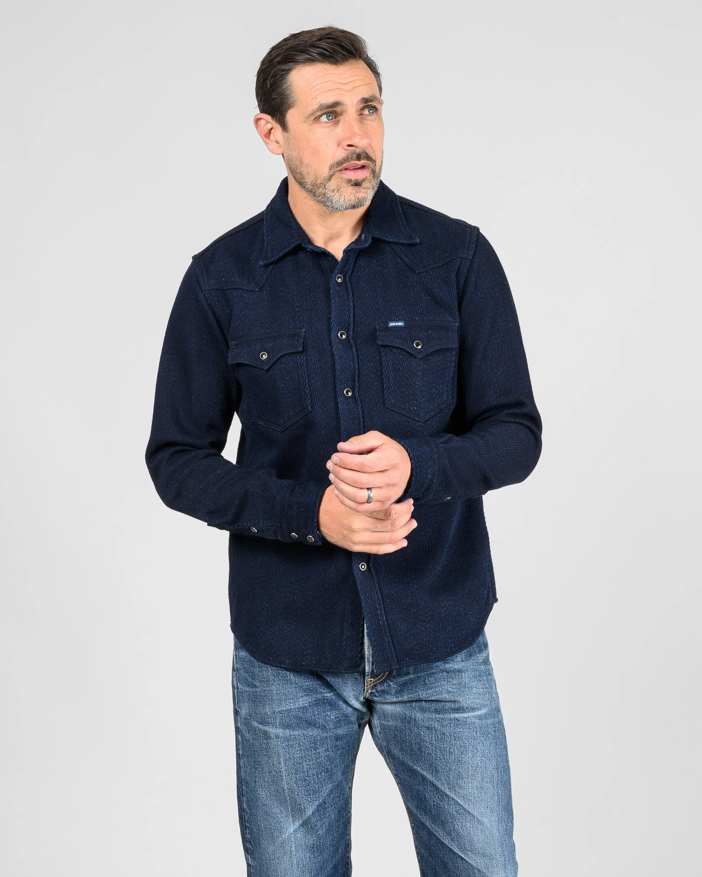 14oz Kersey Western Shirt - Indigo sold by Iron Heart product image thumbnail 2